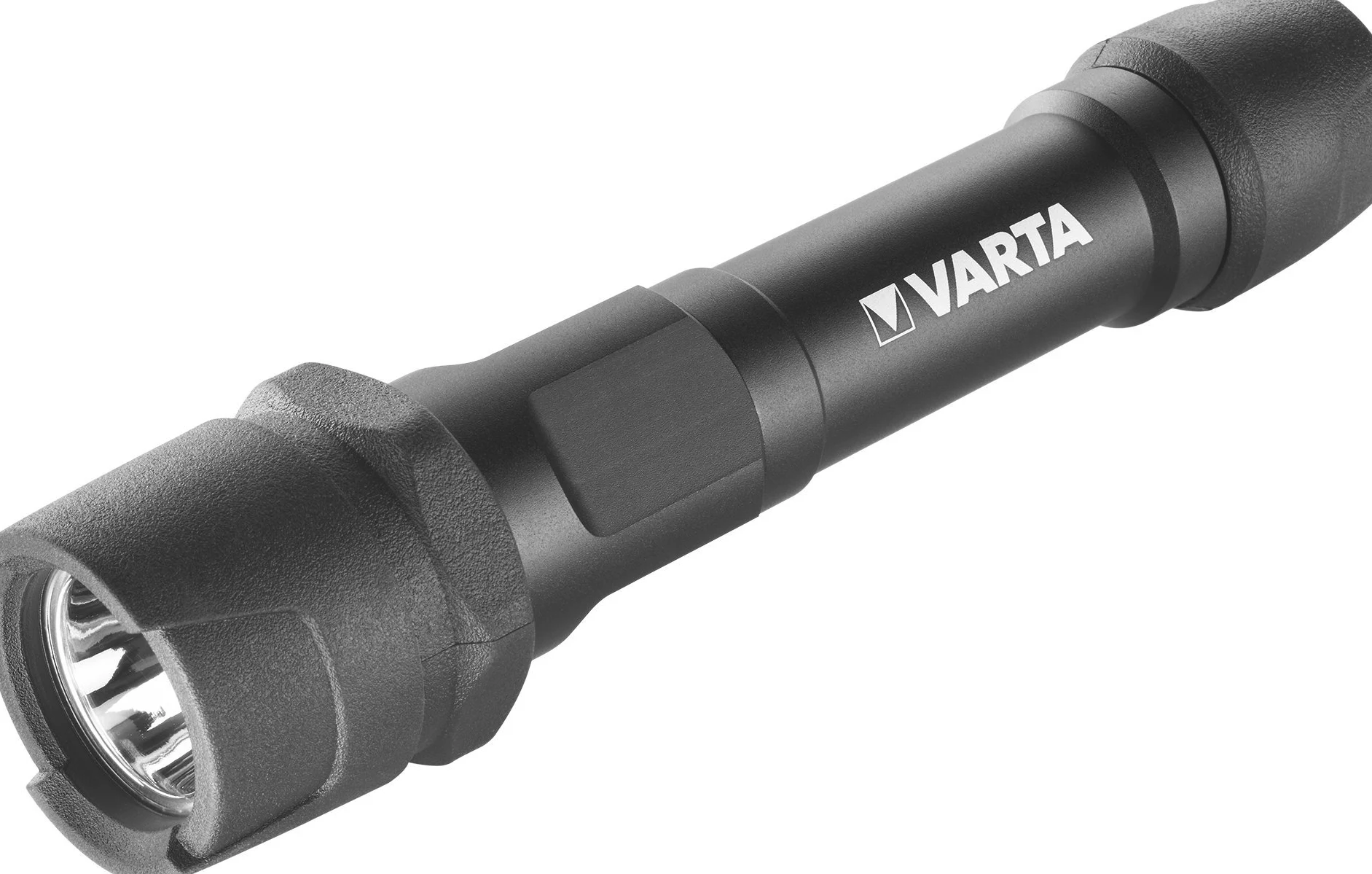 Varta 18701 Torcia LED a Mano Indestructible Flashlight F20, 1 Watt, 2 pile Stilo AA Longlife Power Incl, 170 Lumen corpo alluminio resistente a urti, cadute 4mt, acqua IPX4, per attività Outdoor e Professionali, gancio integrato