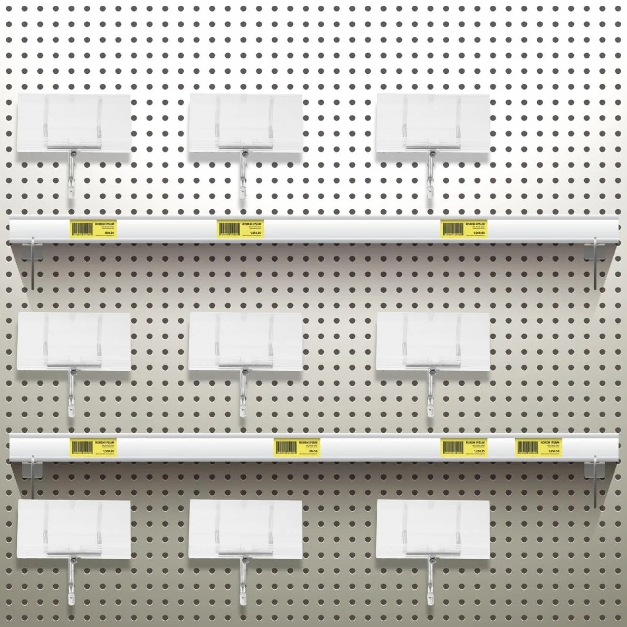 HEMOTON Metal Pegboard 40 Pcs Hooks Tool Organizer 20 cm