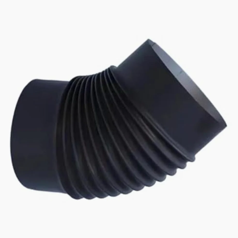 Tubo a gomito da 45 gradi per canna fumaria camino, 150 mm, nero, acciaio inossidabile