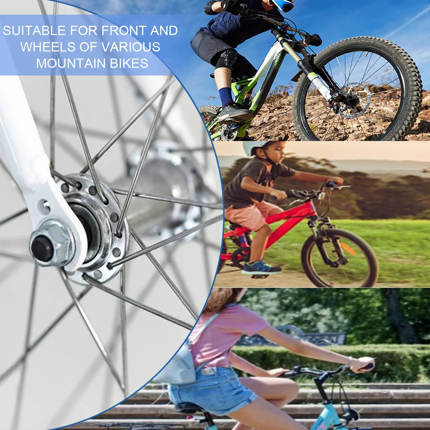 Dadi Flangiati Rondella Sicurezza Bicicletta Acciaio Inox Esagonali M8 M9.5 M10 Mozzo Anteriore Posteriore