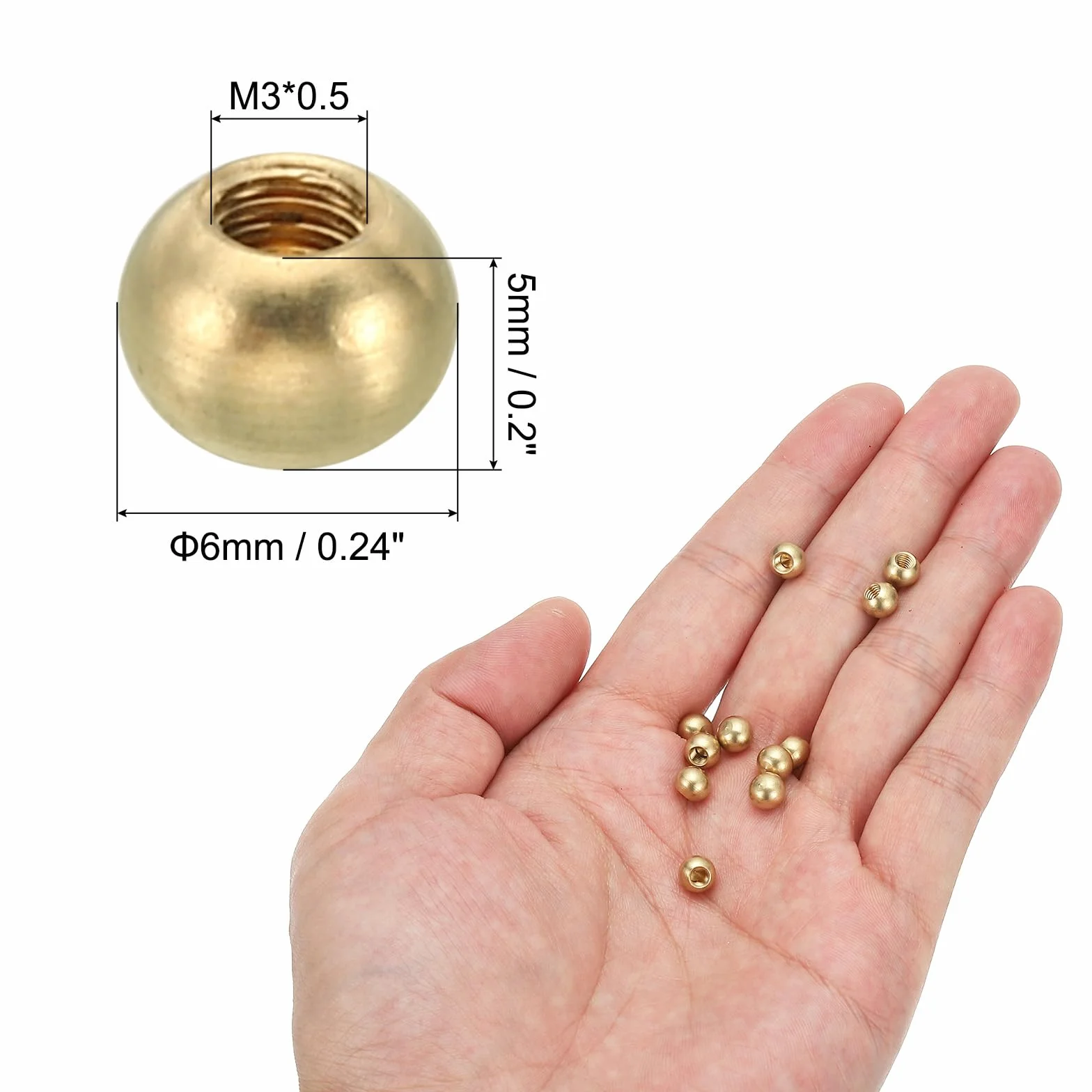 PATIKIL Dado Cieco M3x6mm, 30pz Cappucci Copri-Dado Bulloni in Ottone Dadi a Cappuccio Decorazione per Lampade