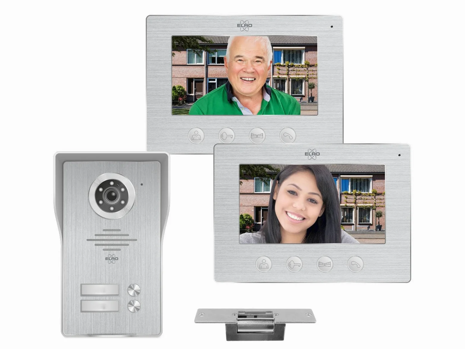 Türsprechanlage 2 monitor interni WiFi da 7 pollici, 4 fili con telecamera e apriporta