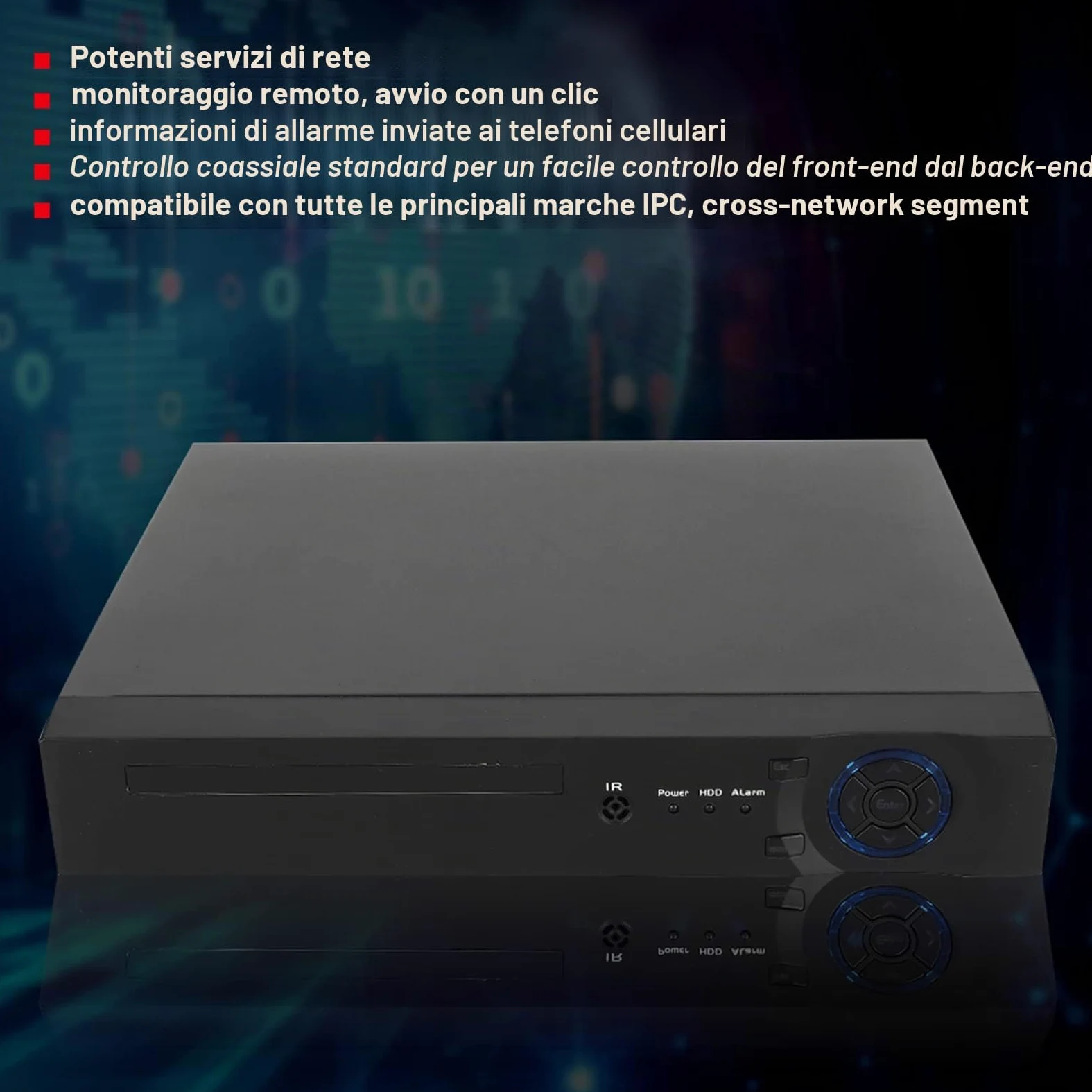 Videoregistratore di rete, AHD TVI CVI CVBS Registratori IP NVR Registratore su disco rigido di sorveglianza con rilevamento del movimento, Visualizzazione remota per telecamera di sicurezza(EU)