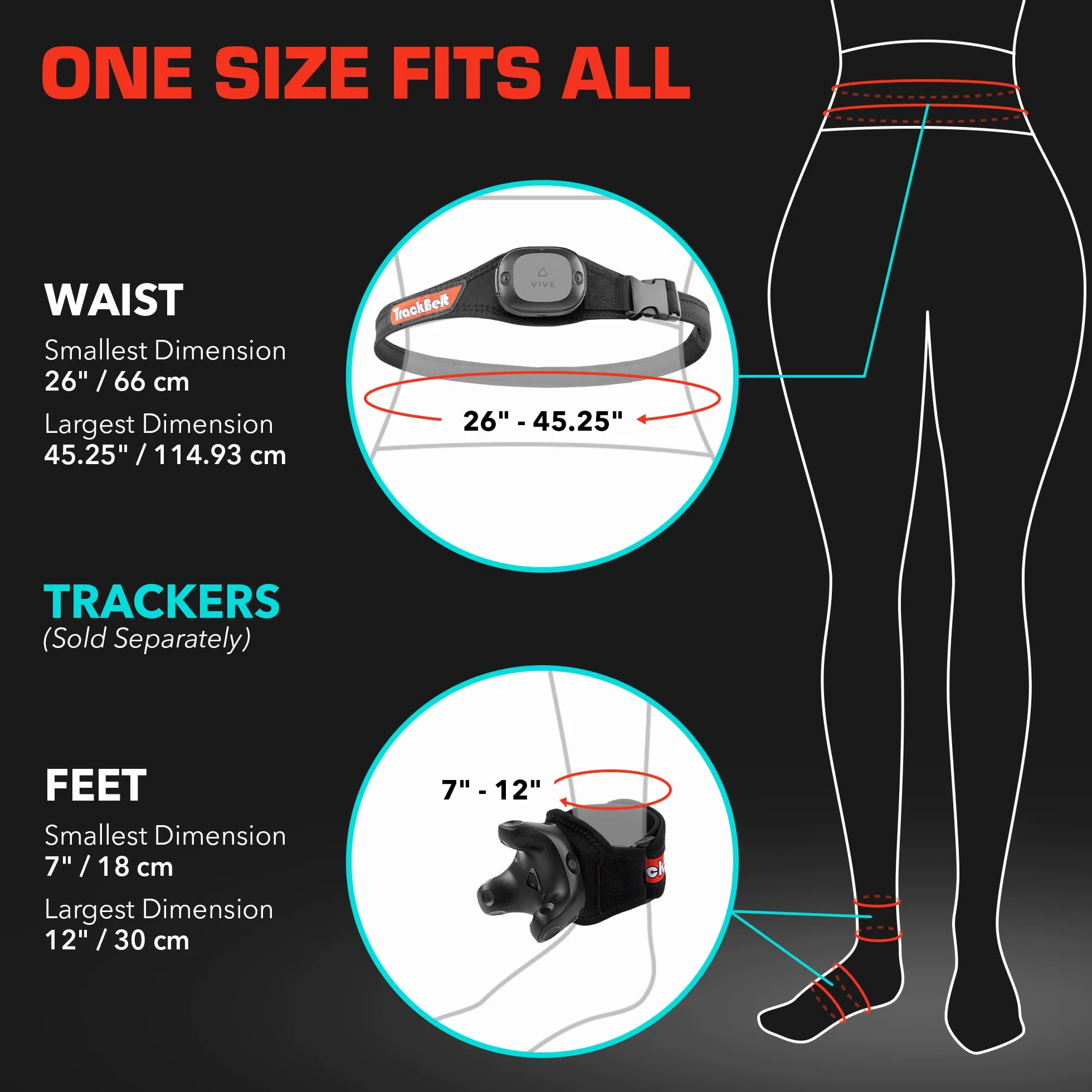 Pacchetto Full Body Tracking con 1 TrackBelt + 2 TrackStrap per tracker VIVE di VR