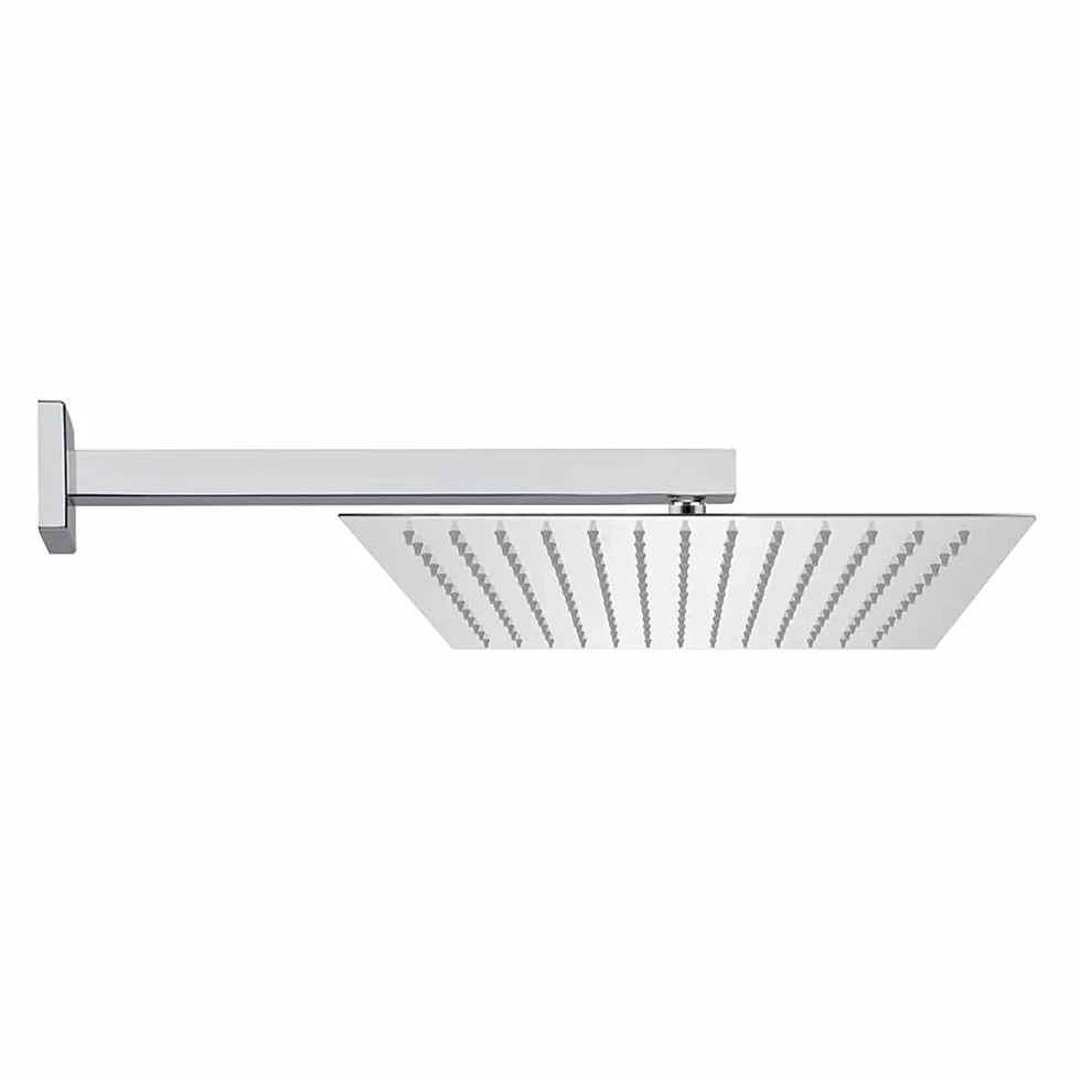 Braccio Doccia a Parete Inbagno, Design Quadrato Moderno, Acciaio Cromato, Attacco Universale G ½”