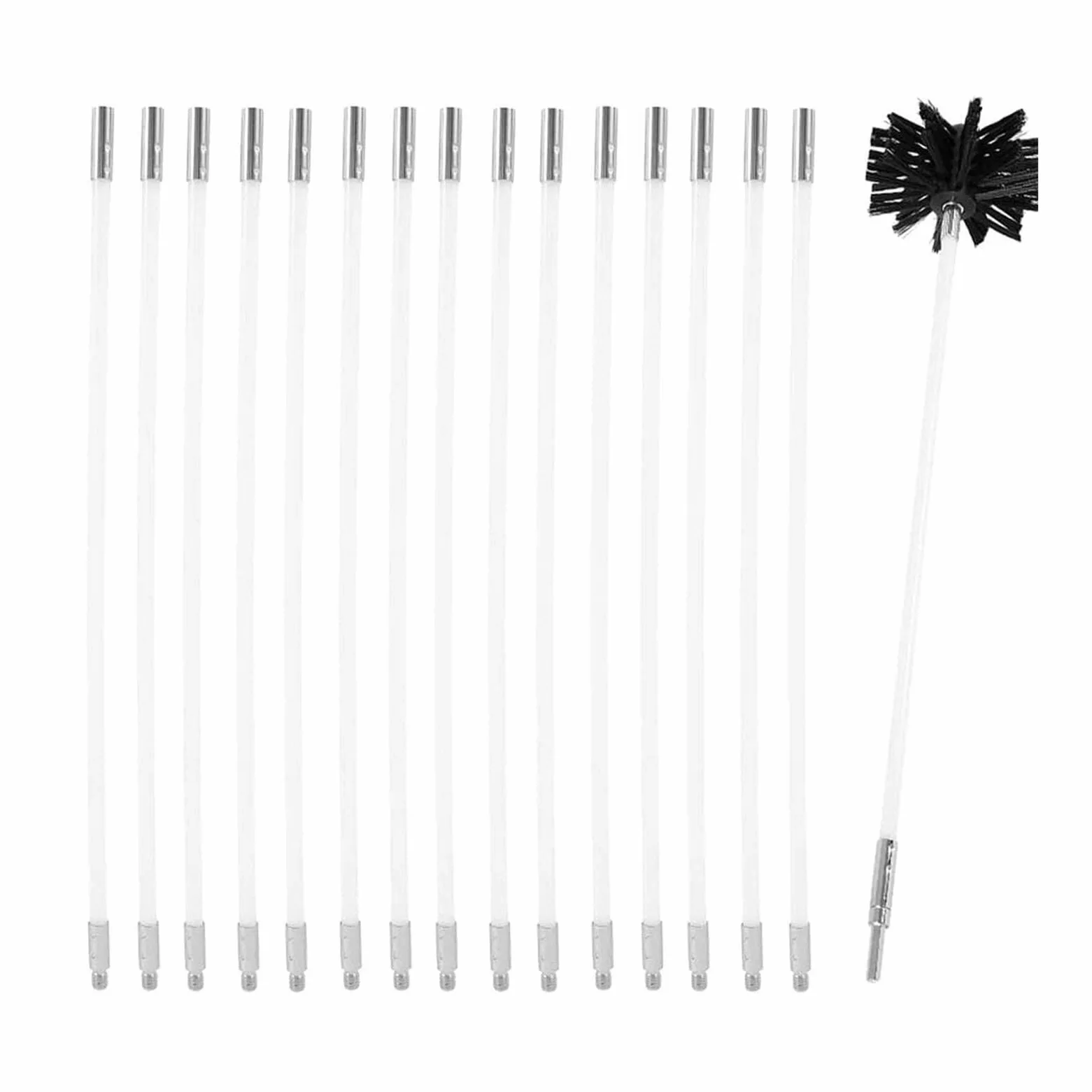 Kit di Pulizia del Condotto essiccatore, Spazzola in Nylon per Caldaia del Camino Spazzola per Scovolino Pieghevole per Pulire La Parete Interna Tubolare del Camino, Tubo essiccatore