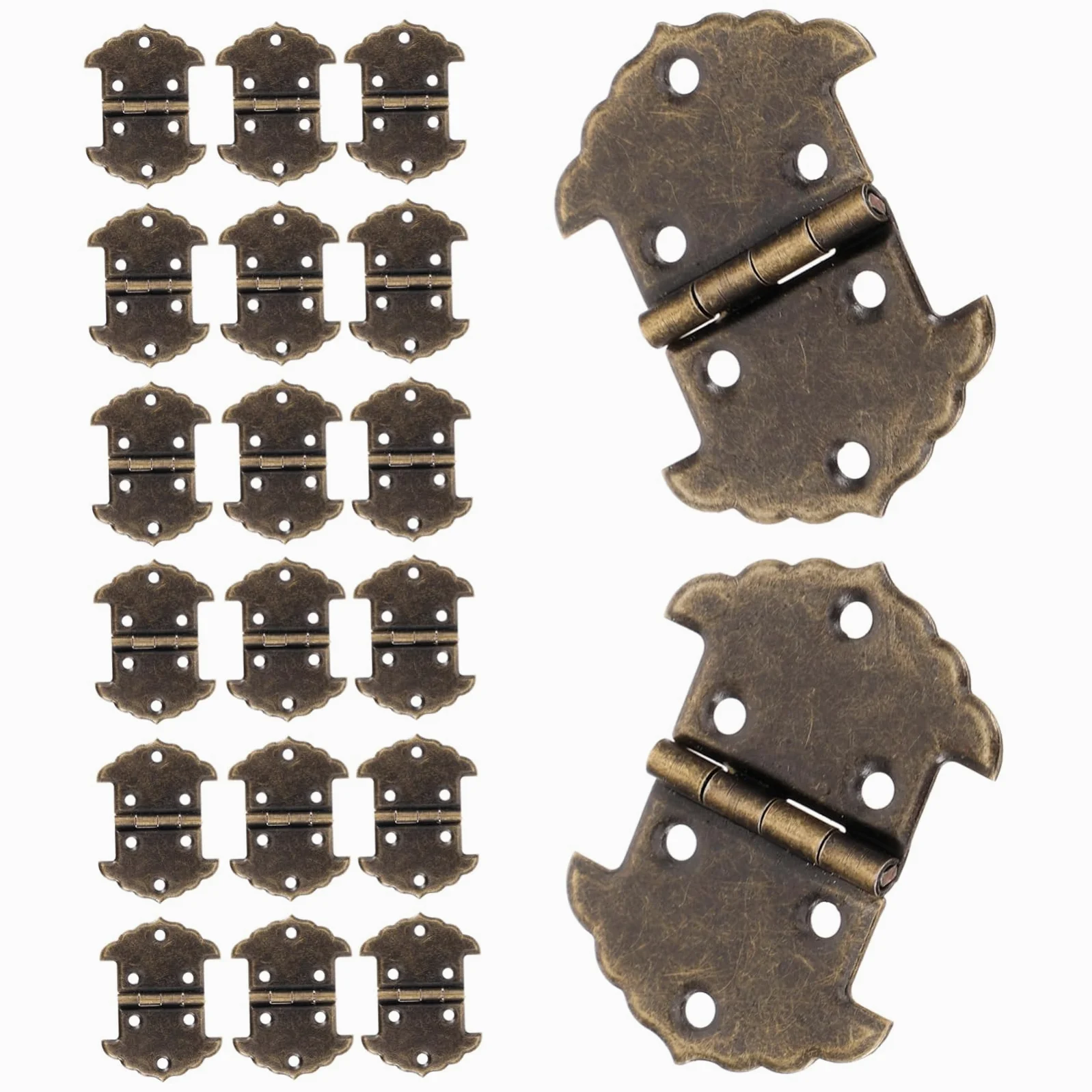 4 Set Cerniere Decorative Retro Per Scatole E Cerniere Piccole Per Progetti Da Te Per Scatole Vino E Armadi Design Antico E Resistente Facili Da Installare 20 Pezzi * 4