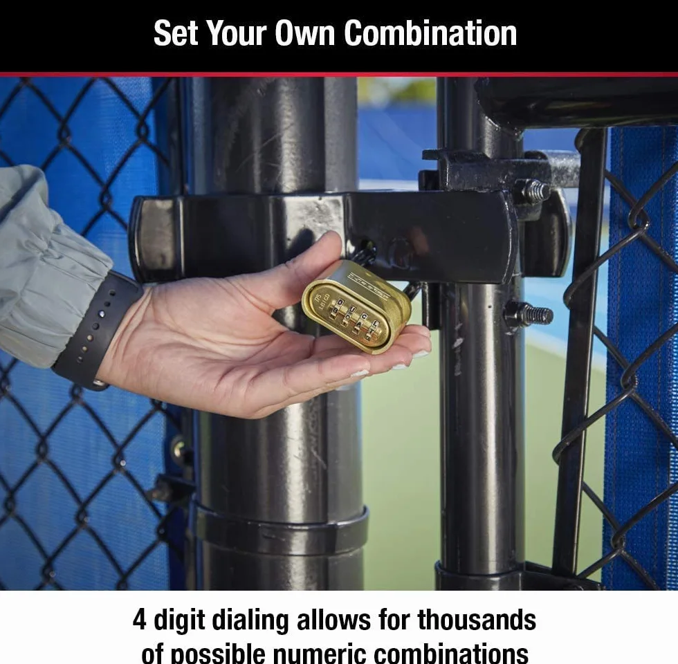 Master Lock 175EURDLH Lucchetto Certificato a Combinazione in Zinco massiccio con Finitura in Ottone, Oro, 10.7 x 5.1 x 2.4 cm