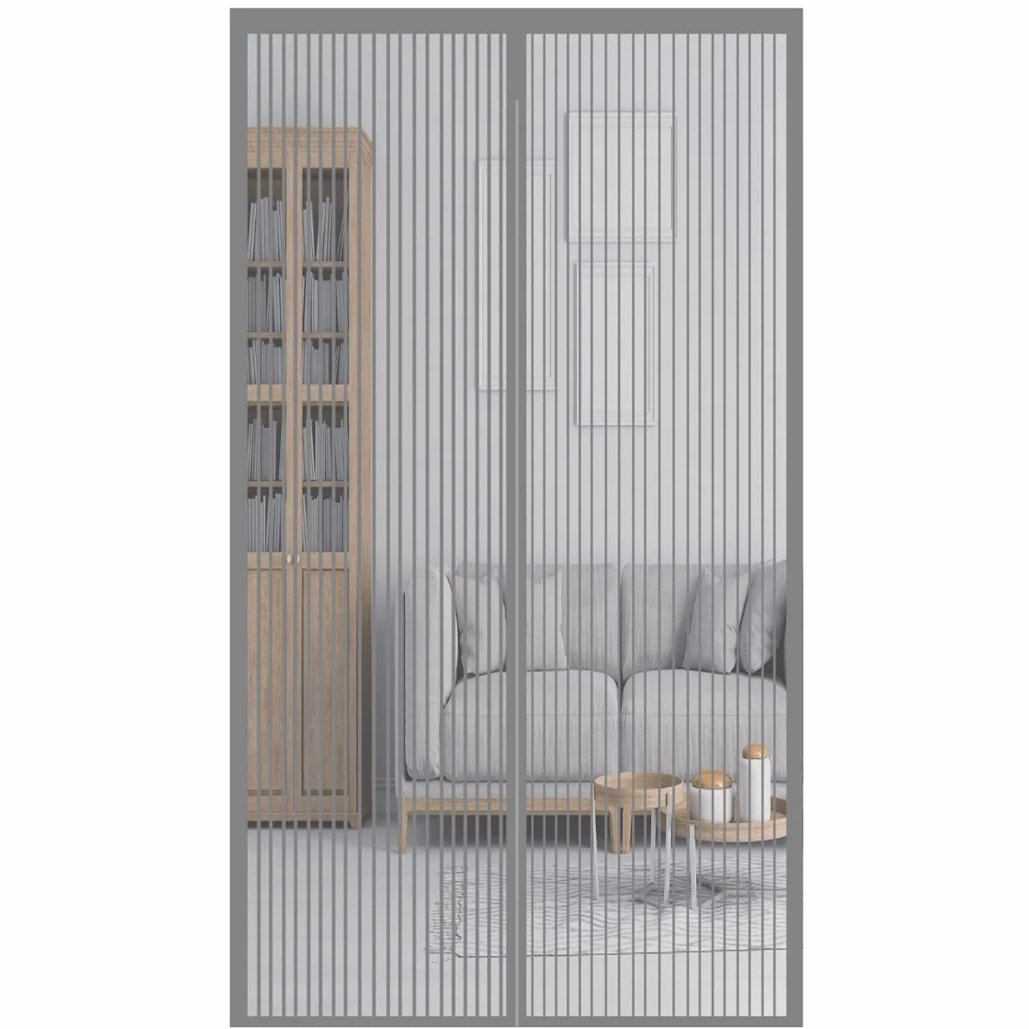 Zanzariera Magnetica 140x250cm Rete Tenda Anti Zanzare Punch Gratuito per Ingresso,Porte, Cortili, Grigio