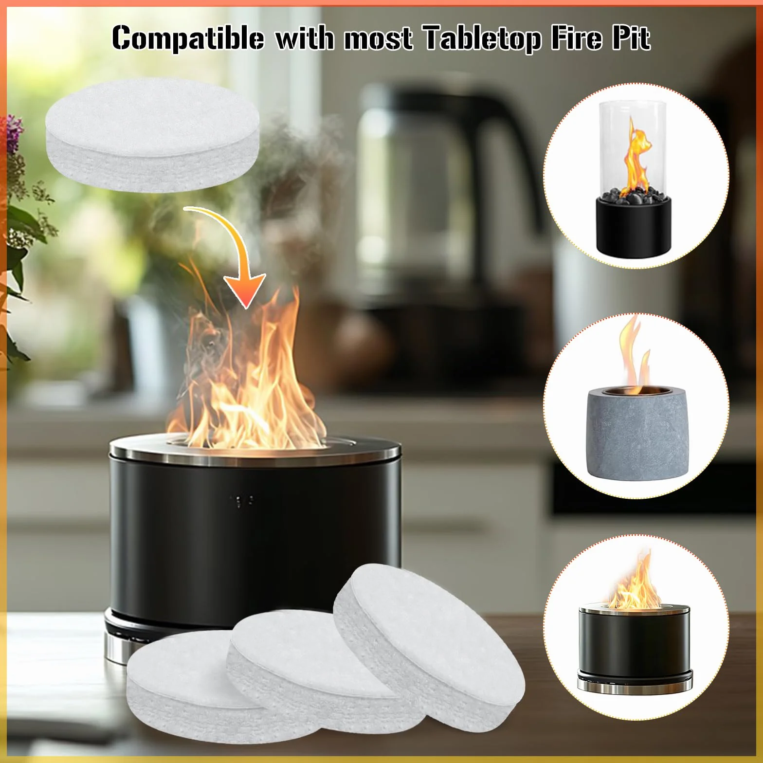 Lana ceramica per bioetanolo, ovatta camino, spugna in ceramica, lana etanolo, caminetto bioetanolo, camera combustione (bianco)