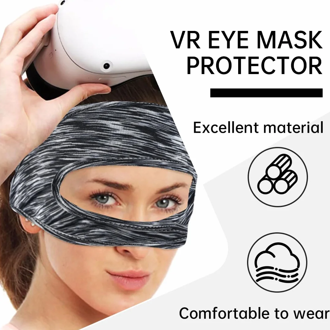 2 Pezzi VR Maschera per Occhi per Meta Quest 3/Quest 3S, VR Traspirante Maschera, Lavabile VR mascher, per PS VR2/Meta Quest Pro/Meta Quest 2/Oculus Quest 2/HTC Vive (Grigio+Colore)