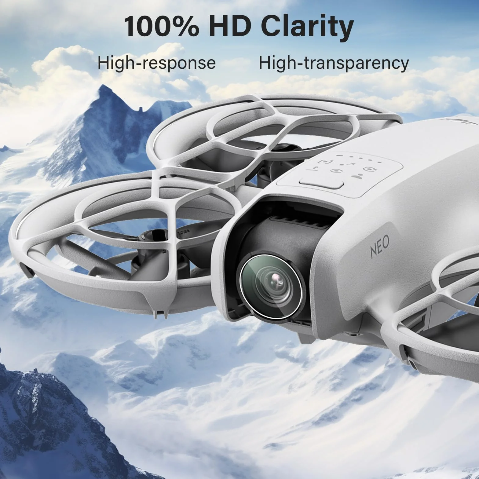 Pellicola Protettiva Compatibile con DJI Neo, 9H Durezza Anti Graffio Vetro Temperato, Ultra HD Senza Bolle Anti-Impronta Pellicola Protezione [4 Pezzi]