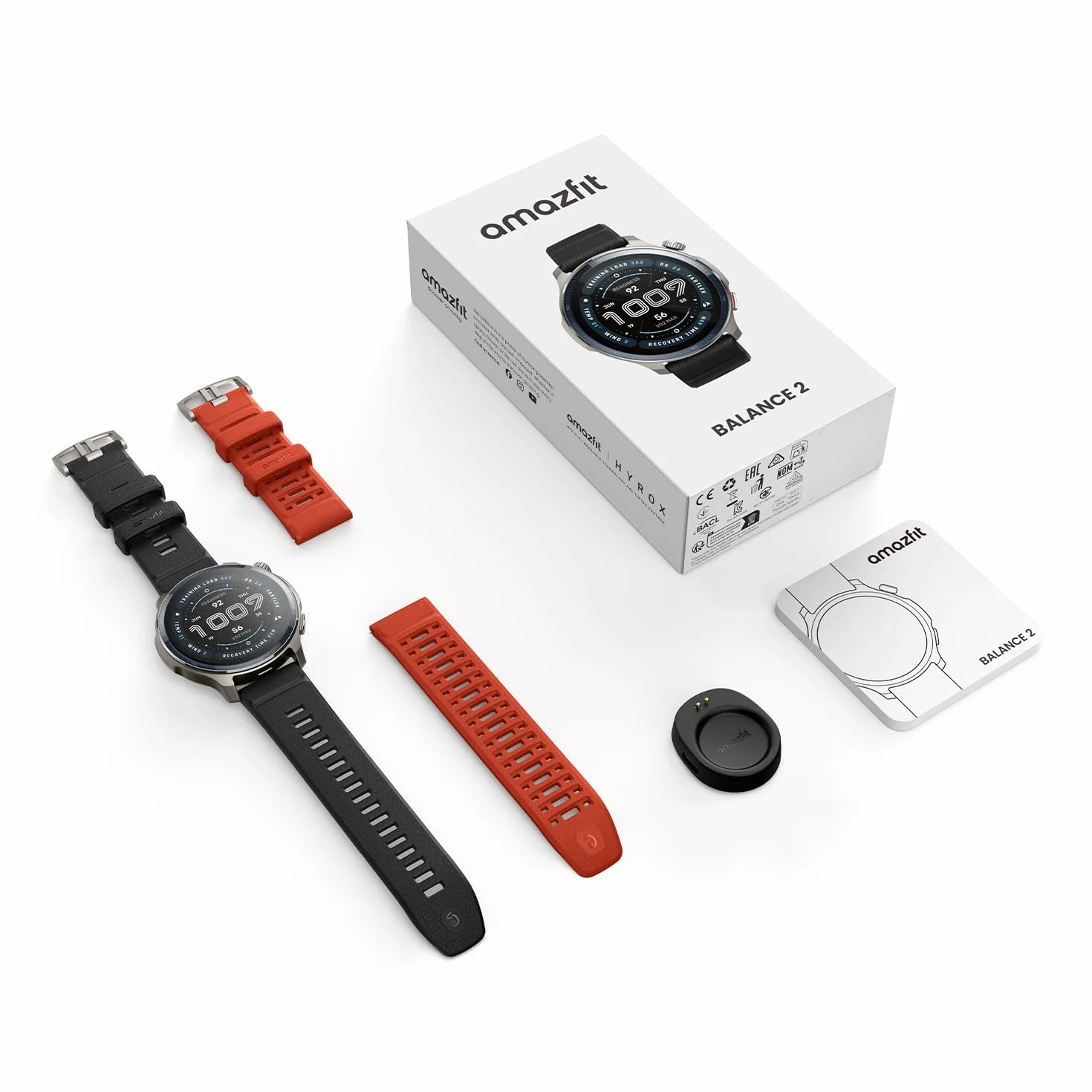 Amazfit Balance 2 Smartwatch 47mm, AMOLED 1,5", Mappe Offline, GPS Dual Band, 21 Giorni Batteria, Oltre 170 Modalità Sportive, HYROX e Golf, Allenamento di Forza, Cardio & Sonno per Android e iPhone