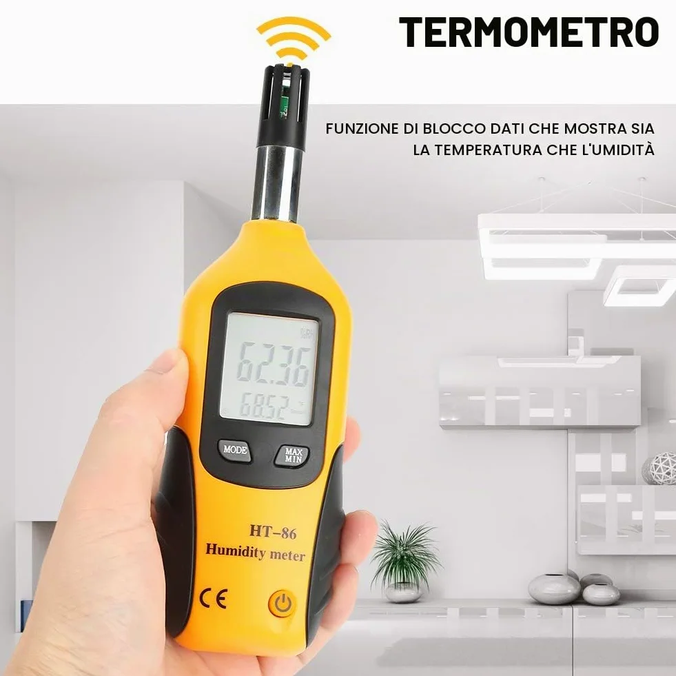 Akozon Tester Umidità, termometro igrometro, termometro digitale, igrometro, temperatura e umidità, misuratori di umidità con schermo LCD retroilluminato