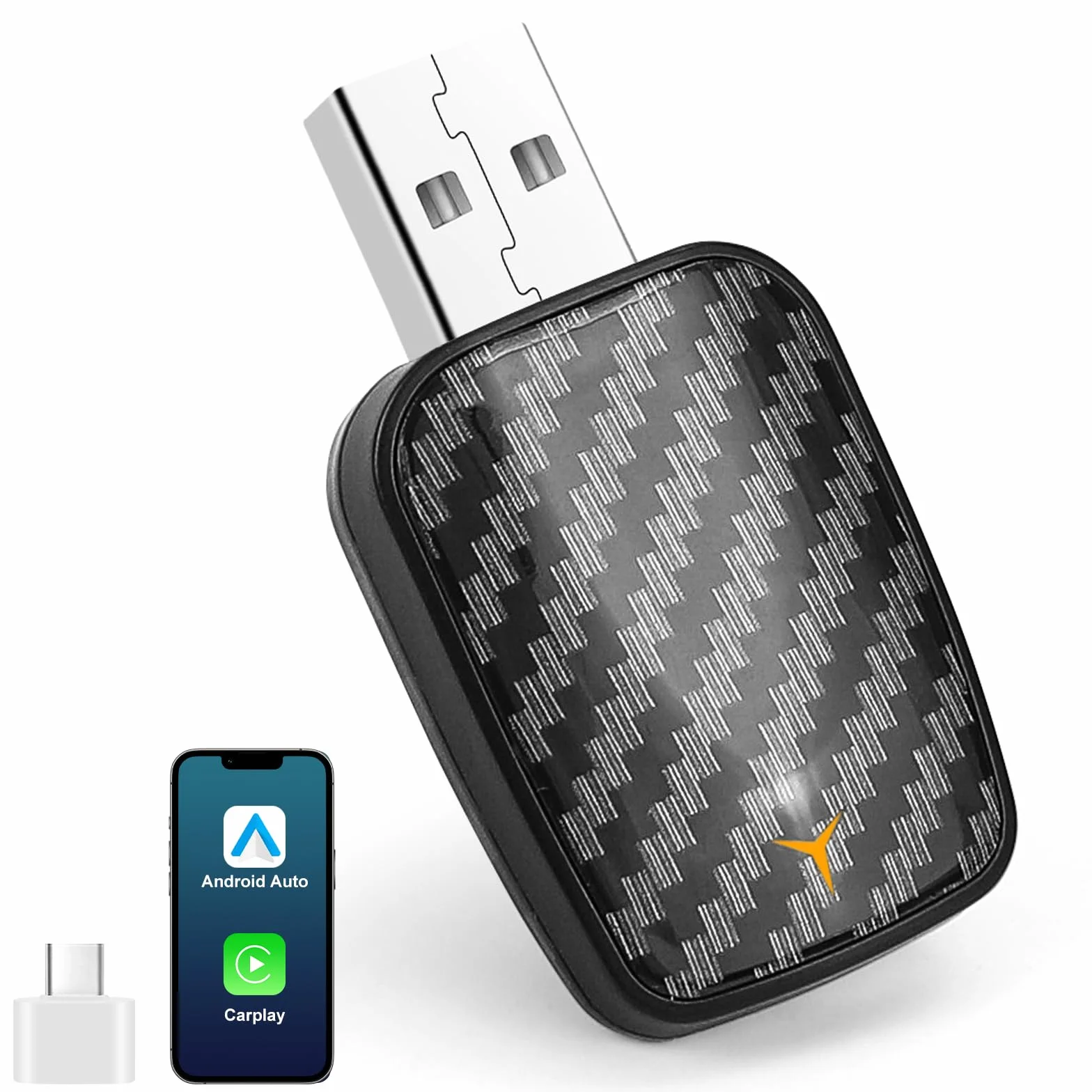 GuKKK Adattatore Carplay Wireless, Adattatore Wireless 2 in 1 per Android Auto e CarPlay, Converti Android Auto Cablato in Wireless, Adatto per Auto con AA e Carplay, 5GHz WiFi USB C/A, Plug & Play