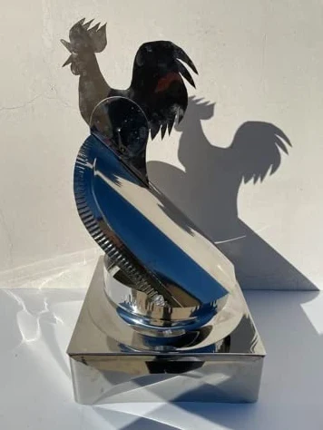Fumaiolo Girevole comignolo Gallo Inox con Galletto (42x42cm)