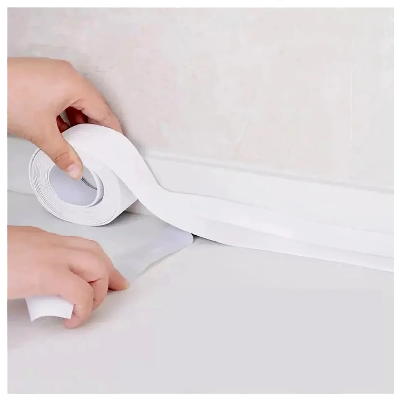 Nastro sigillante, Adesivo da Parete Autoadesivo for Striscia igienica, Nastro sigillante for Bagno, 2 Rotoli(Gray,3.2cm)