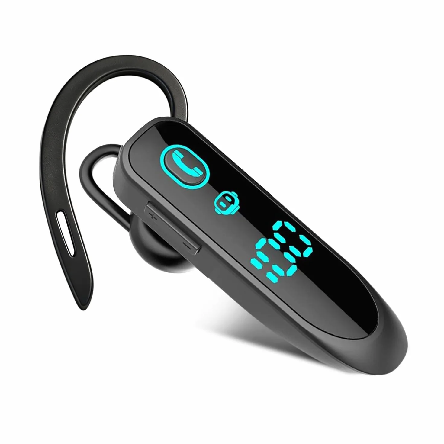 eppfun Auricolare Mono Bluetooth 5.3, Cuffia Mono Wireless con Cancellazione del Rumore Mic per Ufficio Lavoro Guida