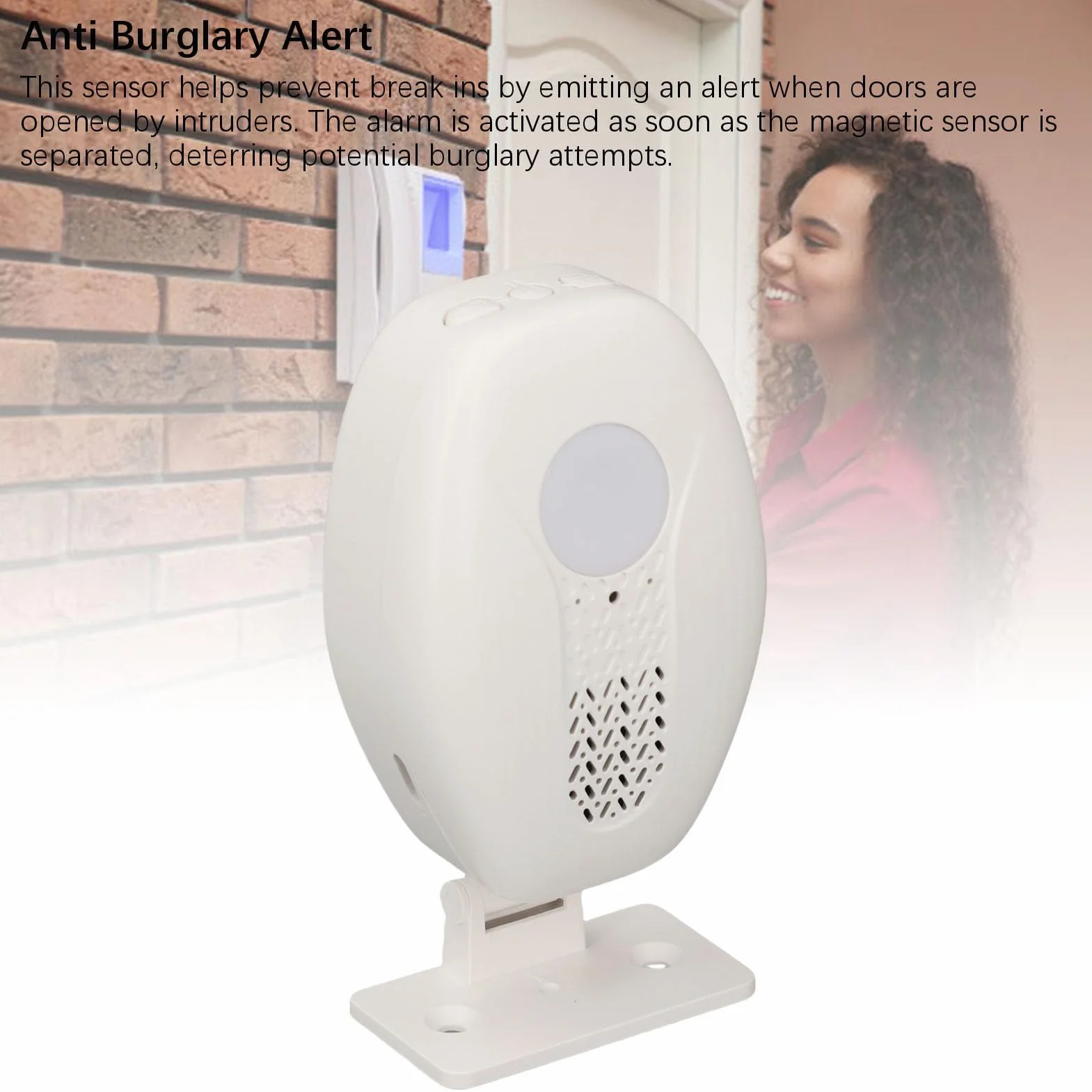 JTLB Allarme del Sensore della Porta Magnetica Wireless, Range 30m, Avviso Immediato, Installazione Facile, Indicatore a LED Forte e Silenzioso, per la Sicurezza 'ufficio per la