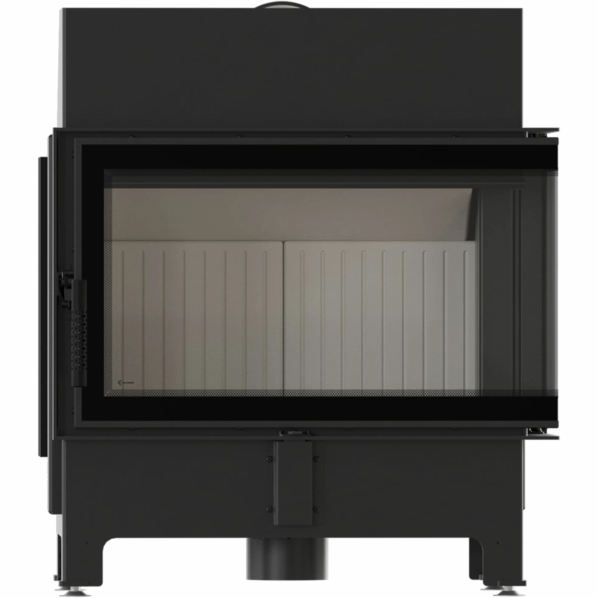 KRATKI Inserto per camino in acciaio a legna ZIBI 9,9 kW Ø180 destro A+ ECO | Acciaio nero, efficienza 86%, classe A+. Ecodesign, BImSchV 2, Flamme Verte 7; per recupero calore.; combustione efficiente