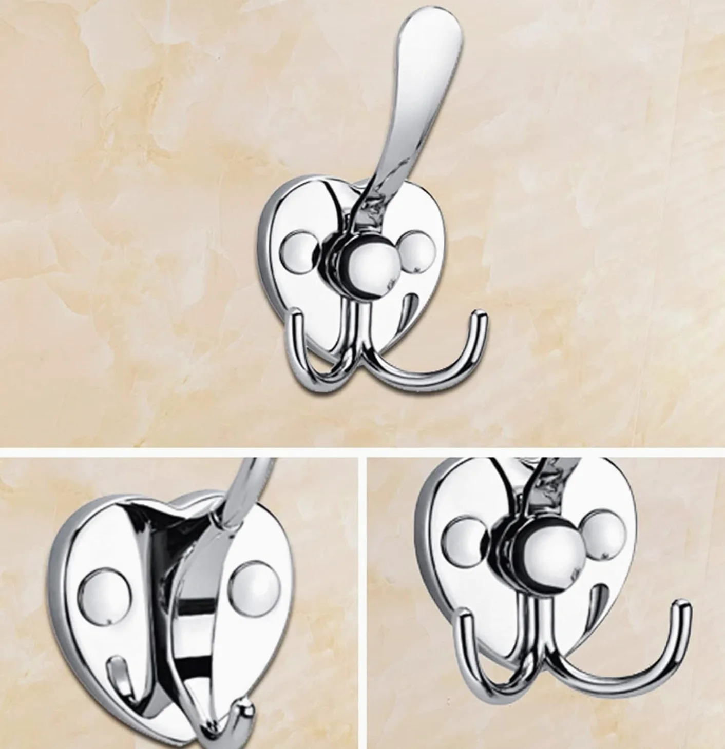 Ganci da muro, 8 Pezzi Ganci for Accappatoio a Doppia Punta Appendiabiti Doppi for Porta con Viti a Parete for Appendere Cappello Cravatta Vestiti Asciugamano for Camera da Letto Bagno Cucina,A
