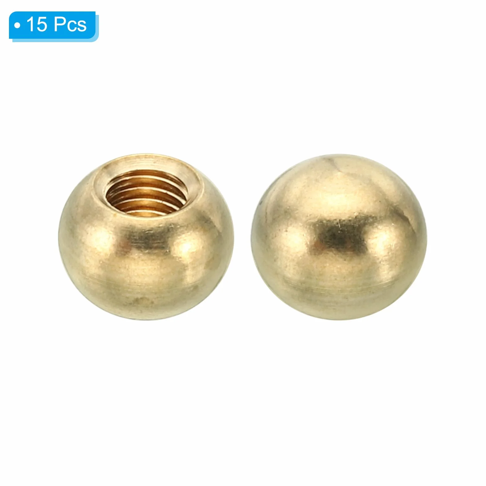 PATIKIL M5x0.8 Filettatura Tappo Dadi Manopola 15 Pacco Ottone Sfera Lampada Decorazione Vite Mobili Illuminazione 10mm