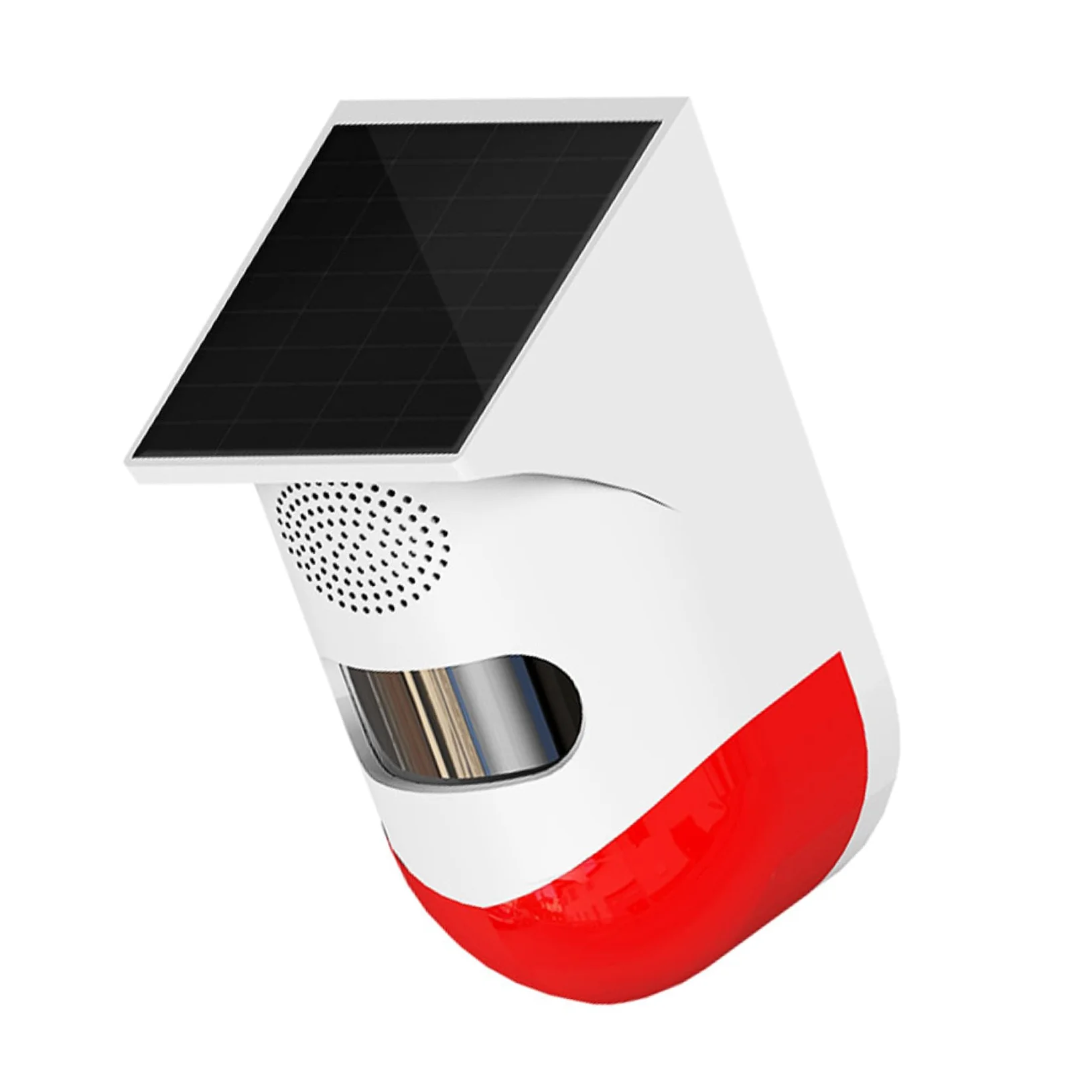 Allarme Infrarossi da Esterno Solare Rosso IP67 in ABS e Silicio | Sensore Infrarossi da Esterno Allarme Giardino, Allarme Forte, per Casa, 1 Pezzo