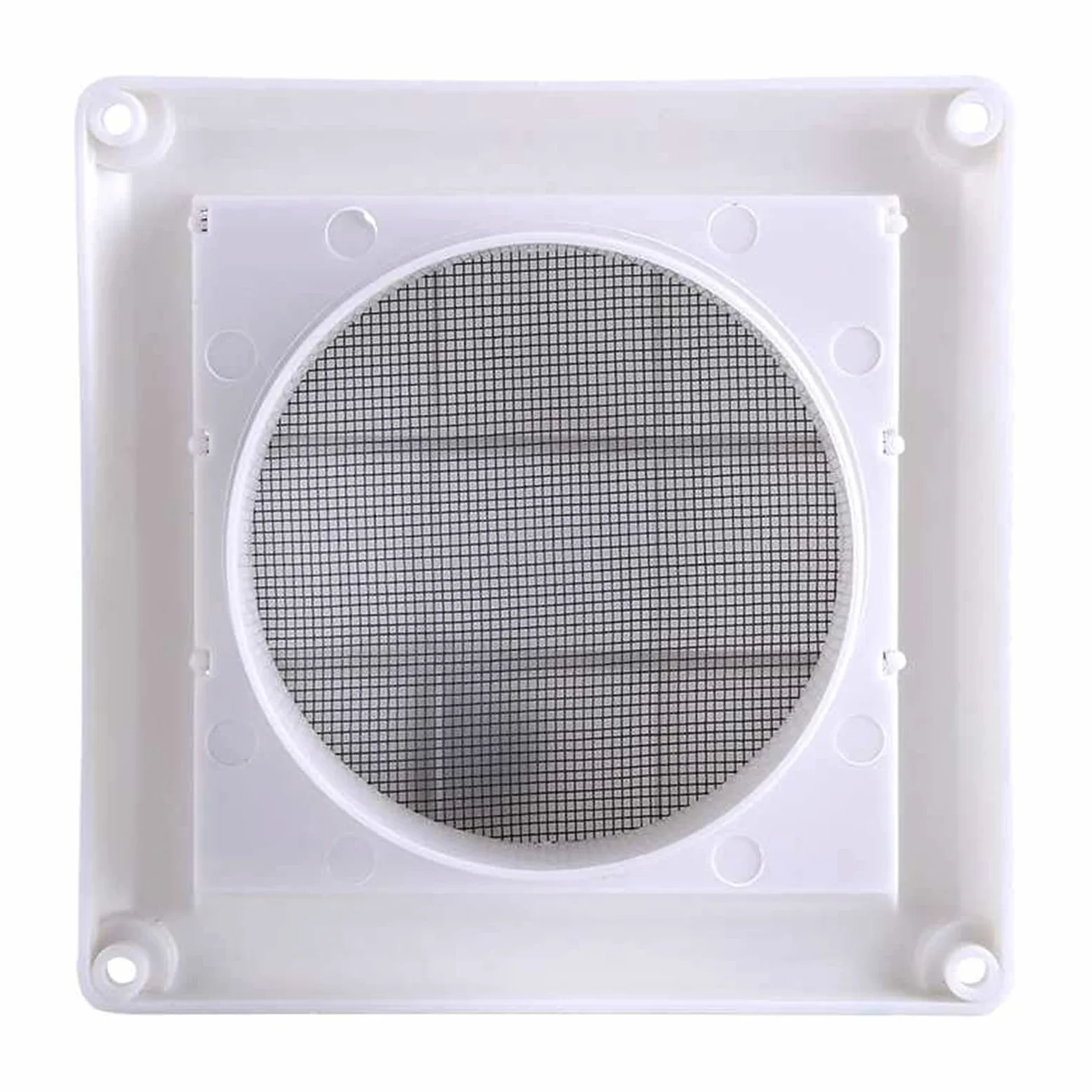 Griglia di ventilazione a parete in plastica | Bianco 15 cm o 20 cm 3 alette con zanzariera: for canalina a parete e aperture a soffitto(20cm)