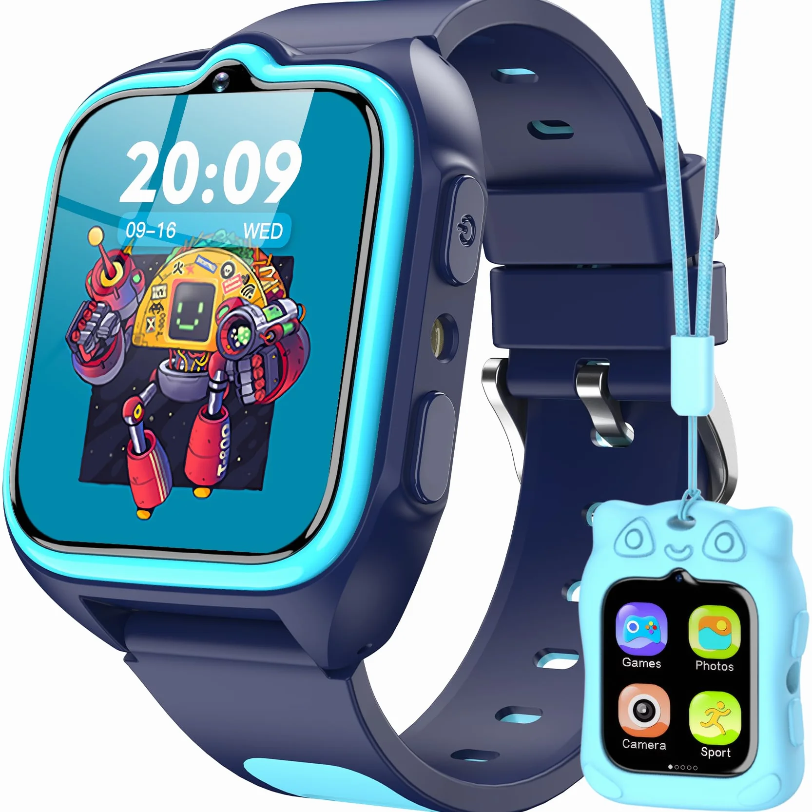 Blackview Smartwatch per Bambini, 1.75 inch TFT Smartwatch 30 Giochi, Sveglia, Fotocamera Touch HD, Video, Lettore Musicale, Contapassi, Torcia, Smartwatch per Bambini con Schermo Touch per Bambini