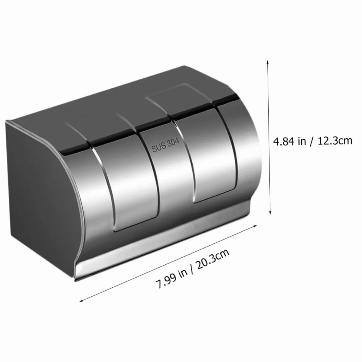 PRETYZOOM Porta Carta senza Fori in Acciaio Inox 304 Igienica da Parete Scatola Semplice Facile da Lavare per Bagno