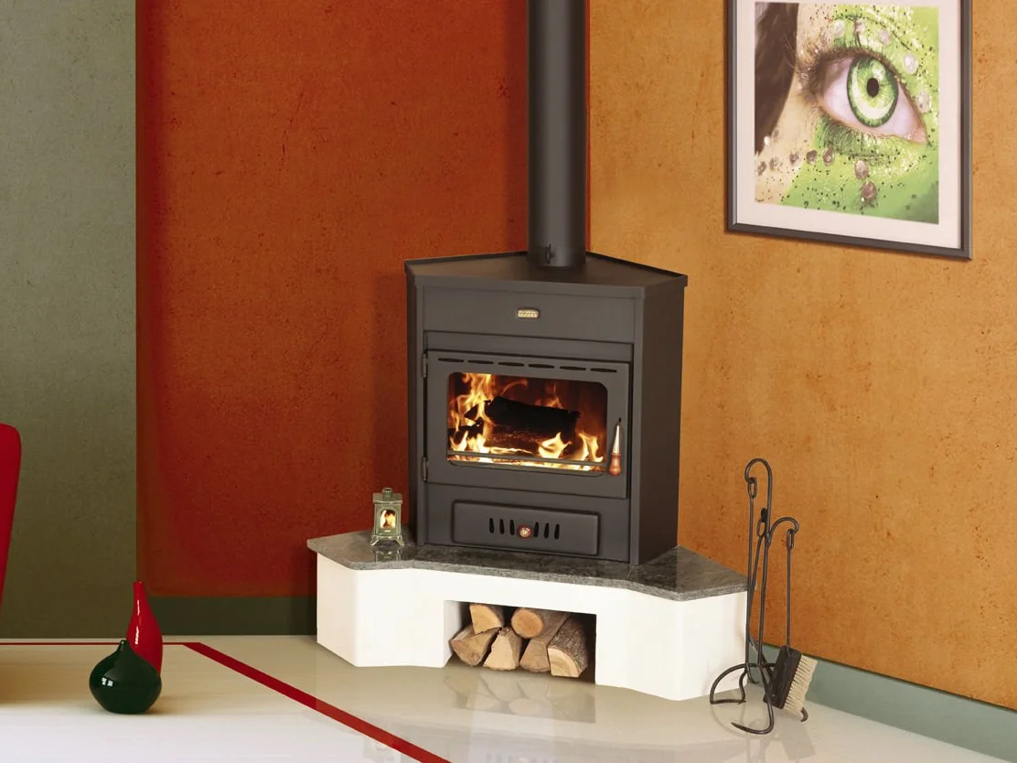 Prity AMB Bruciatore a legna 12kw combustibile solido per stufa ad angolo
