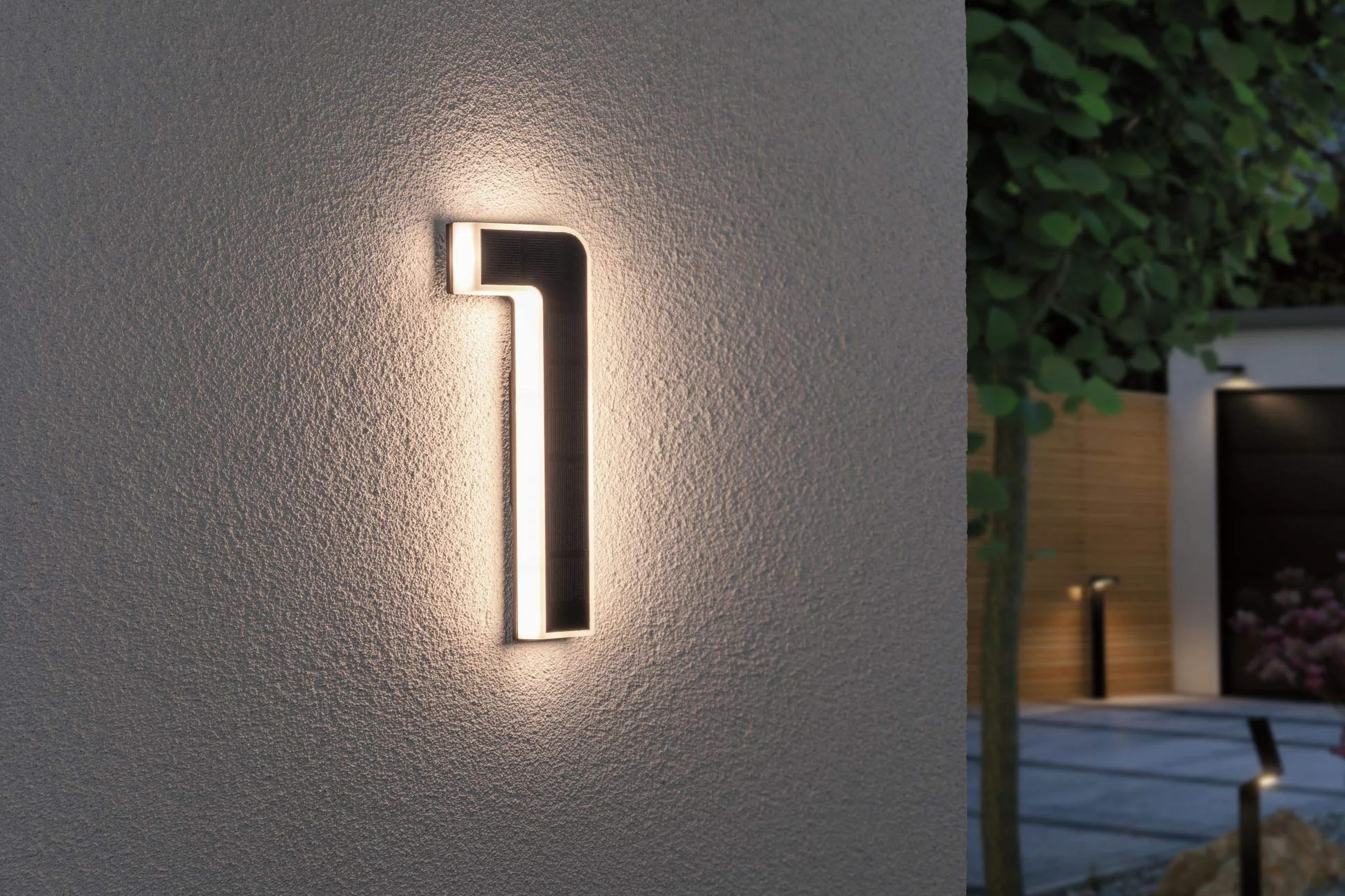 Paulmann 79842 Lampada solare LED per numero civico 1 IP44 bianco caldo batteria sostituibile incl. 1 da 0,2 W nero plastica luce solare 3000K