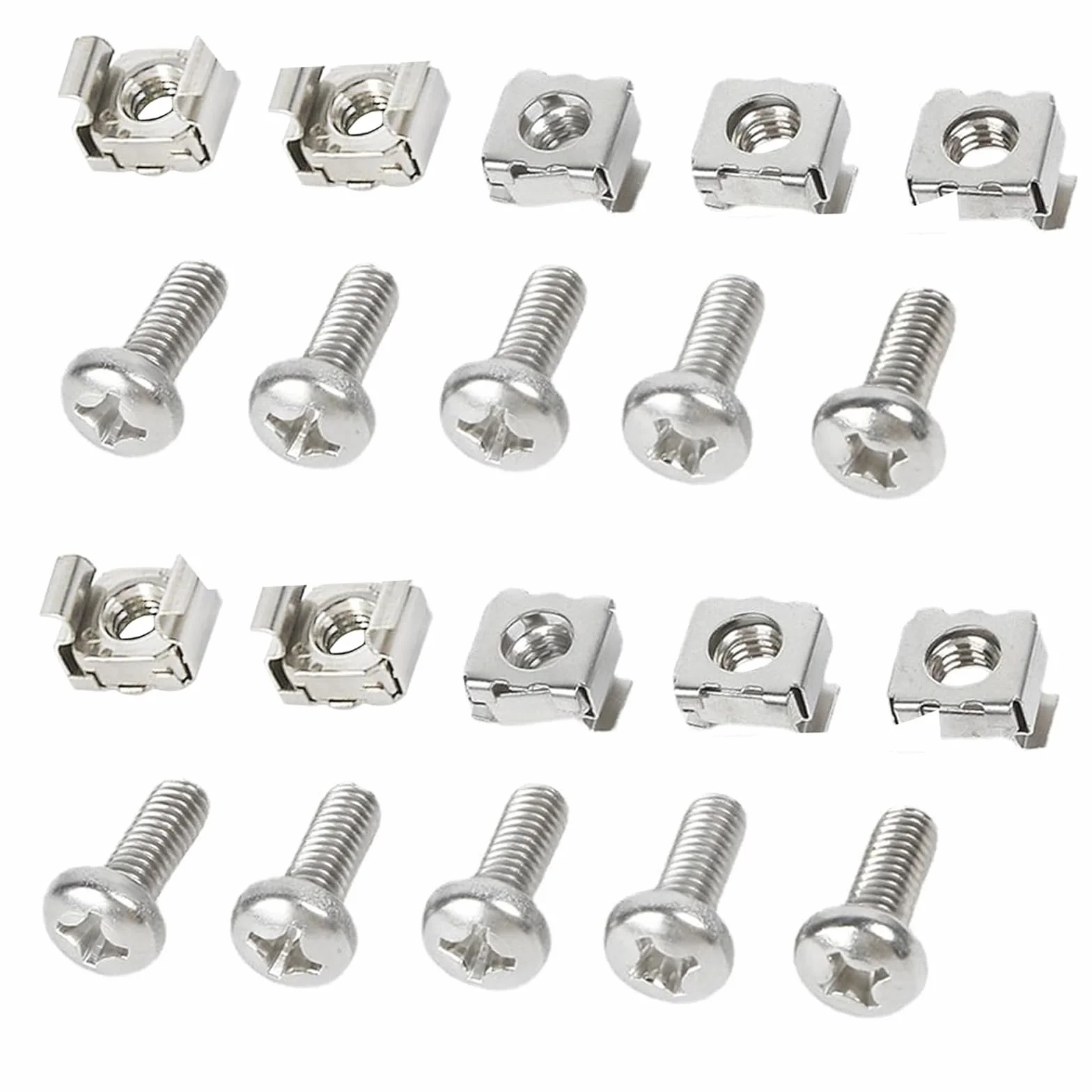 Set di Viti con Gabbia M6x16mm per Armadio Rack, Viti e Dadi di Montaggio per Server Accessori