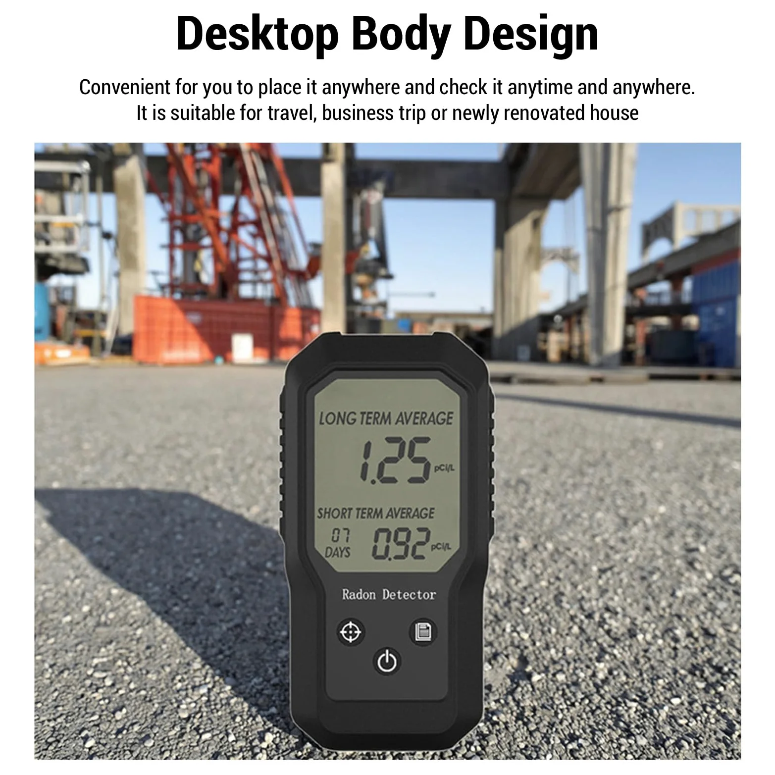 Eujgoov Radon Detector Tester a Gas Radon Digitale Portatile con Letture a Breve Termine Montate a Parete per Casa
