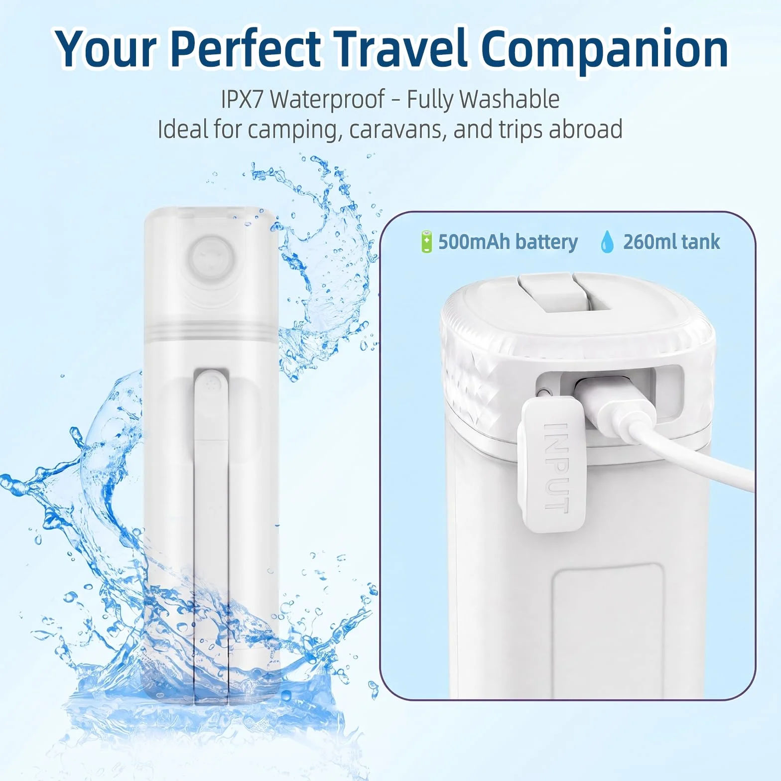 Bidet portatile ricaricabile IPX7 impermeabile 2 modalità di pulizia 3 livelli di pressione display LED
