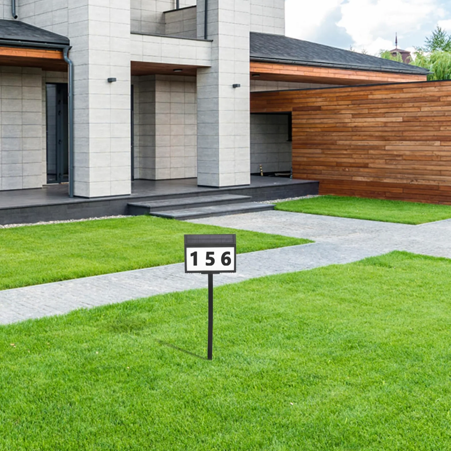 HOMSFOU 1set Lampada Led Solare Per Indirizzi Esterni Targa Numerica Con Illuminazione Chiara Installazione Versatile Per Casa e Giardino e Facile Da Usare