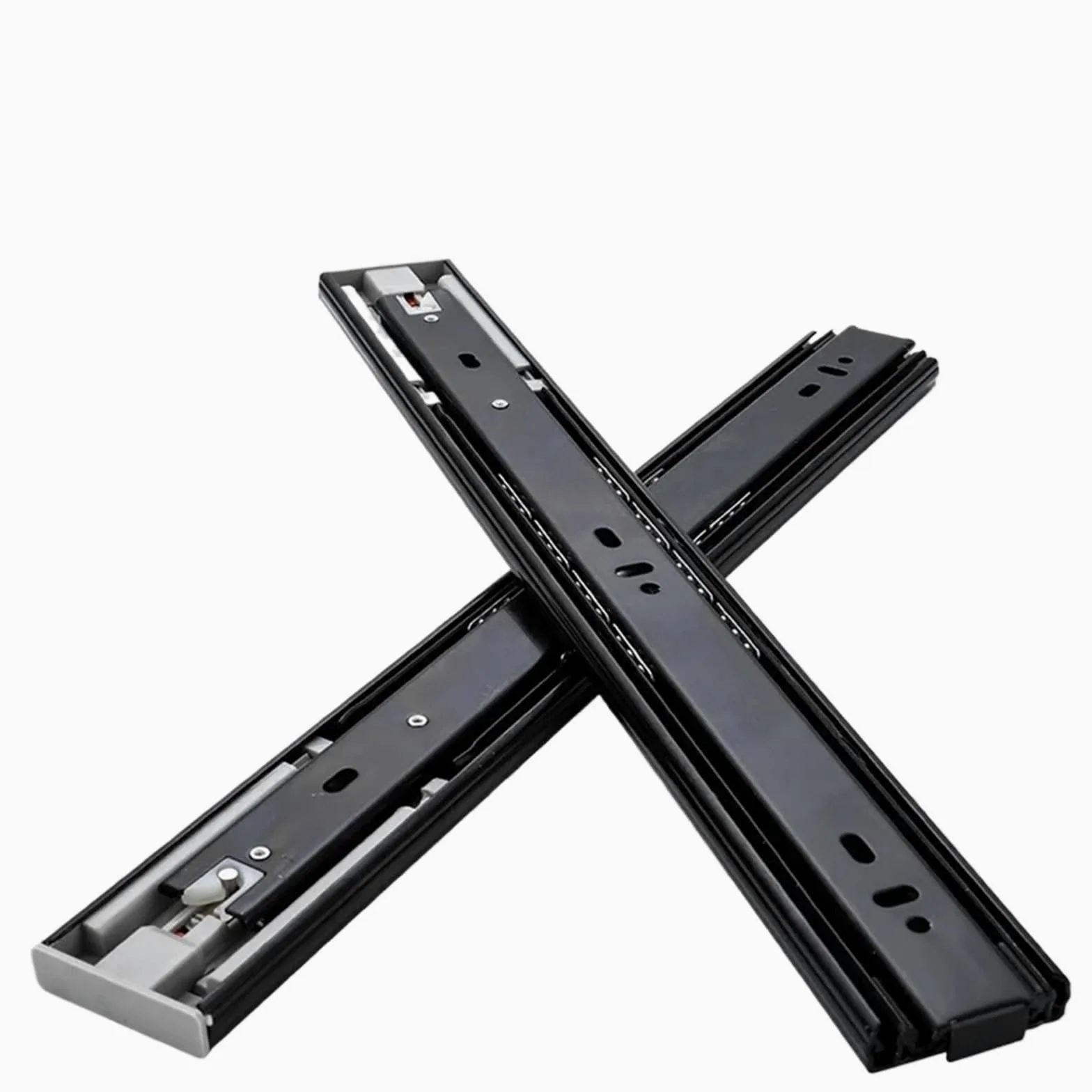 Guide Per Cassetti 45mm Push-open Drawer Slides Mute Track Rebound Three-Section Rail Hardware Accessories per cucina(14 inch (35cm))