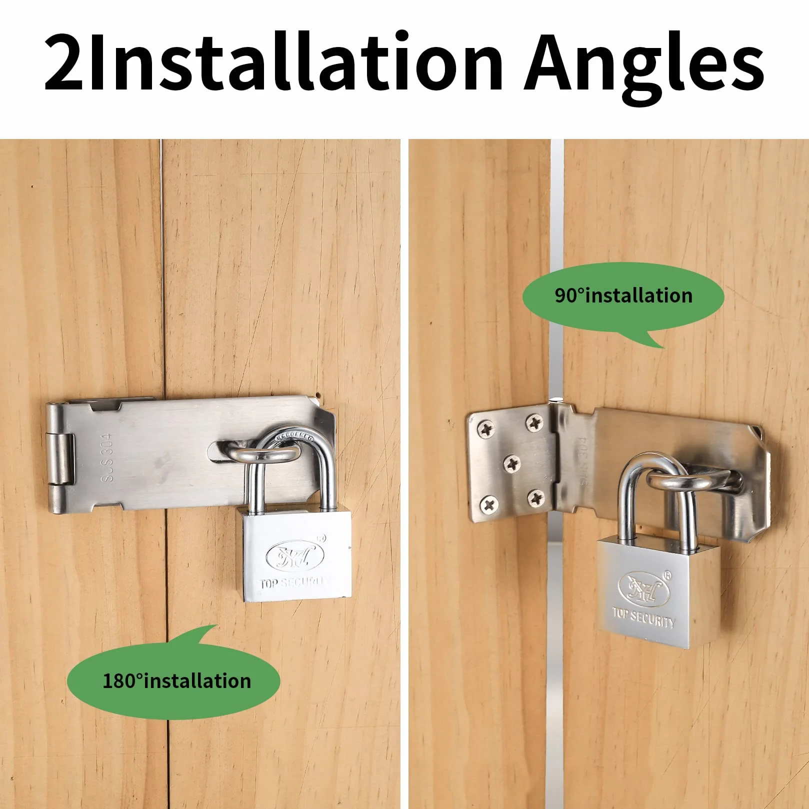 Lucchetto con Chiusura a Viti in Acciaio Inox per Porta di Giardino, Armadio, Cassetto e Cancello