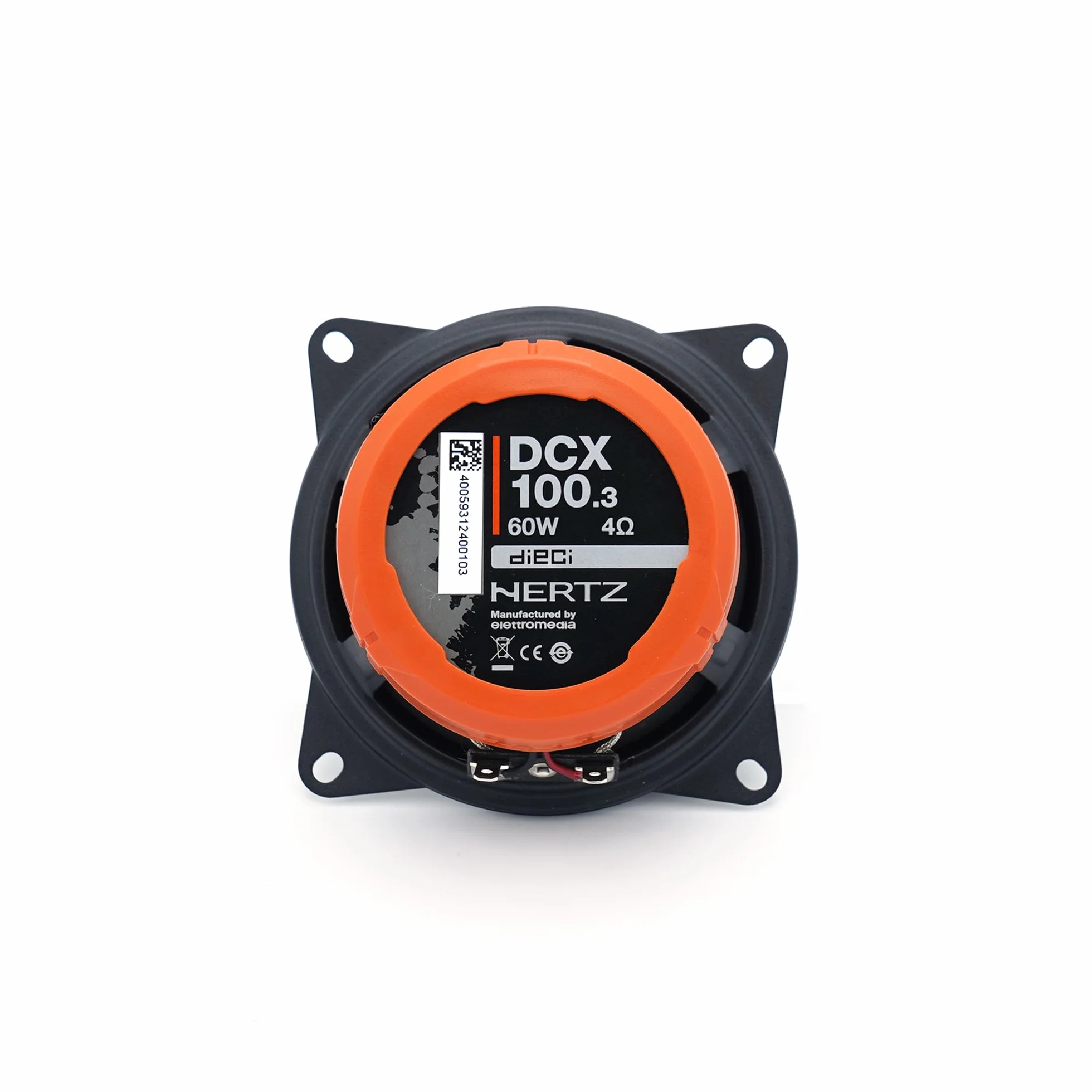 Hertz DCX 100.3 - Coppia di altoparlanti coassiali da 100 mm con tweeter a cupola e woofer in polipropilene con magnete al neodimio - 60W max