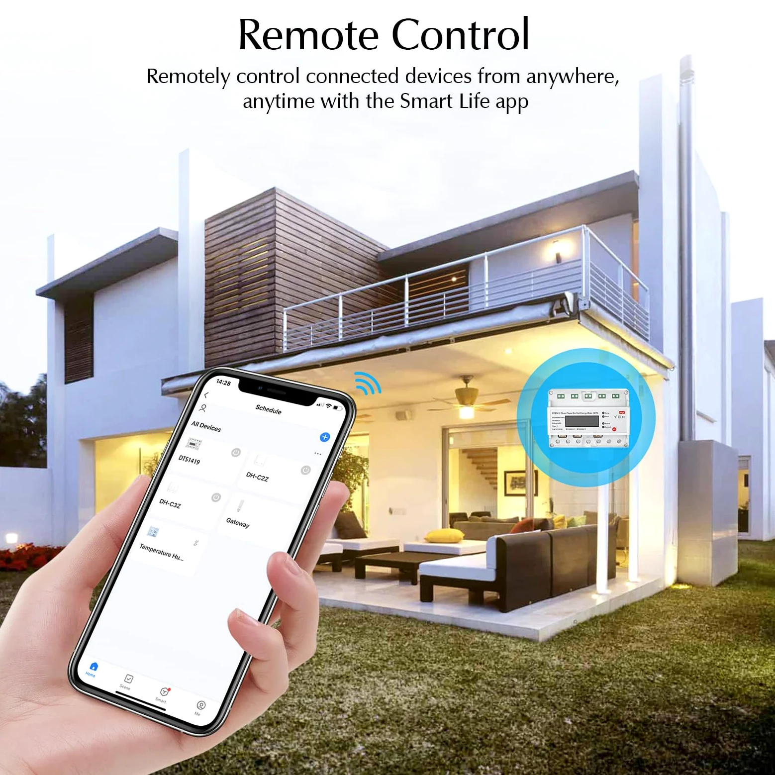 eMylo Misuratore di energia WiFi intelligente, contatore digitale LCD a 3 fasi su guide DIN, misuratore di consumo di energia, 80A 230-400V, supporto Alexa Google Assistant App Controllo remoto per ca