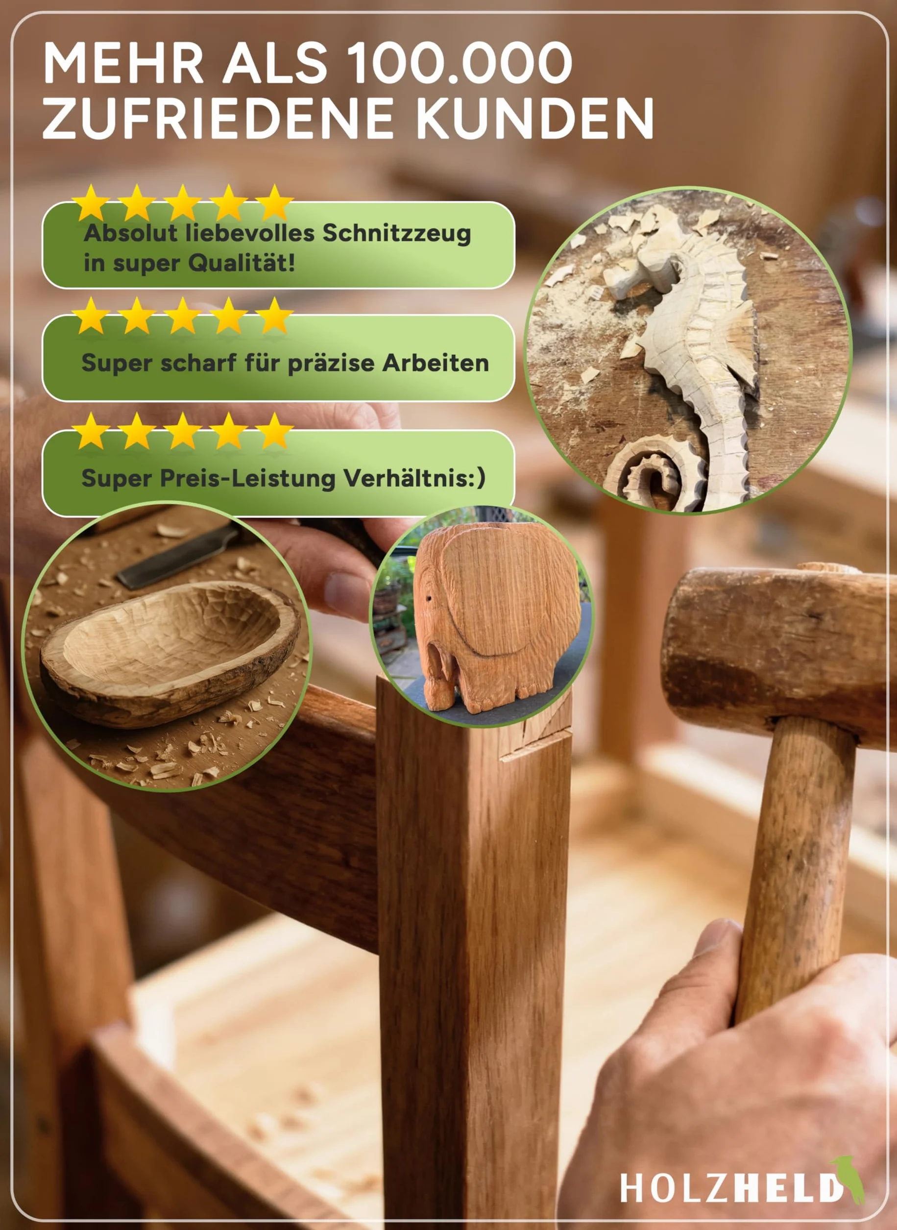 HOLZHELD Set di 6 forbici per legno in acciaio giapponese