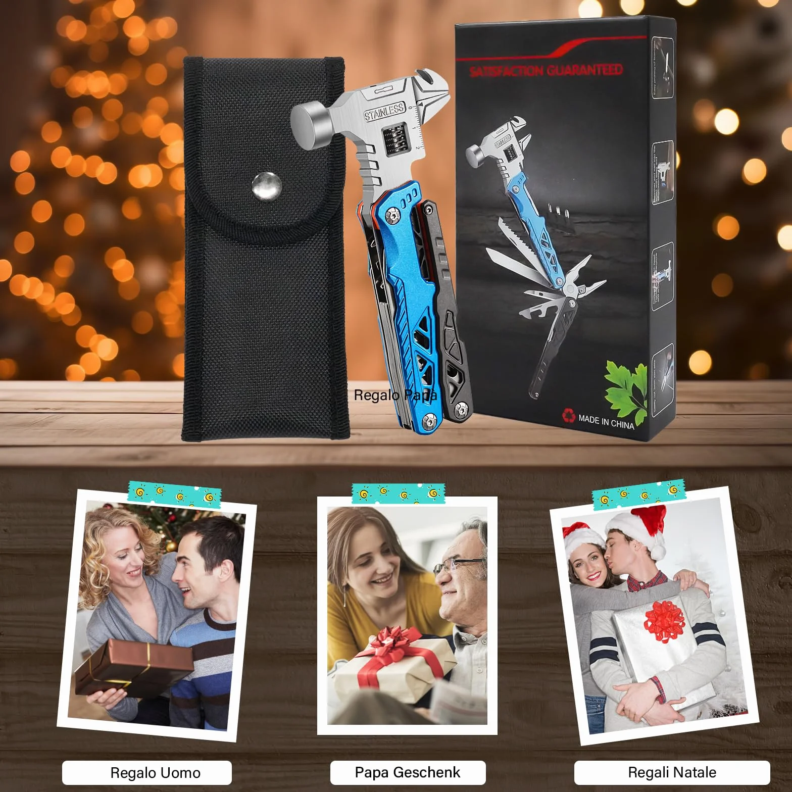 Pinza Multiuso, Coltello Multiuso in Acciaio Inossidabile, Pinza Multifunzione in Coltellino Svizzero con Apribottiglie, Cacciavite, Attrezzi EDC, Ideale per il Campeggio, Riparazioni