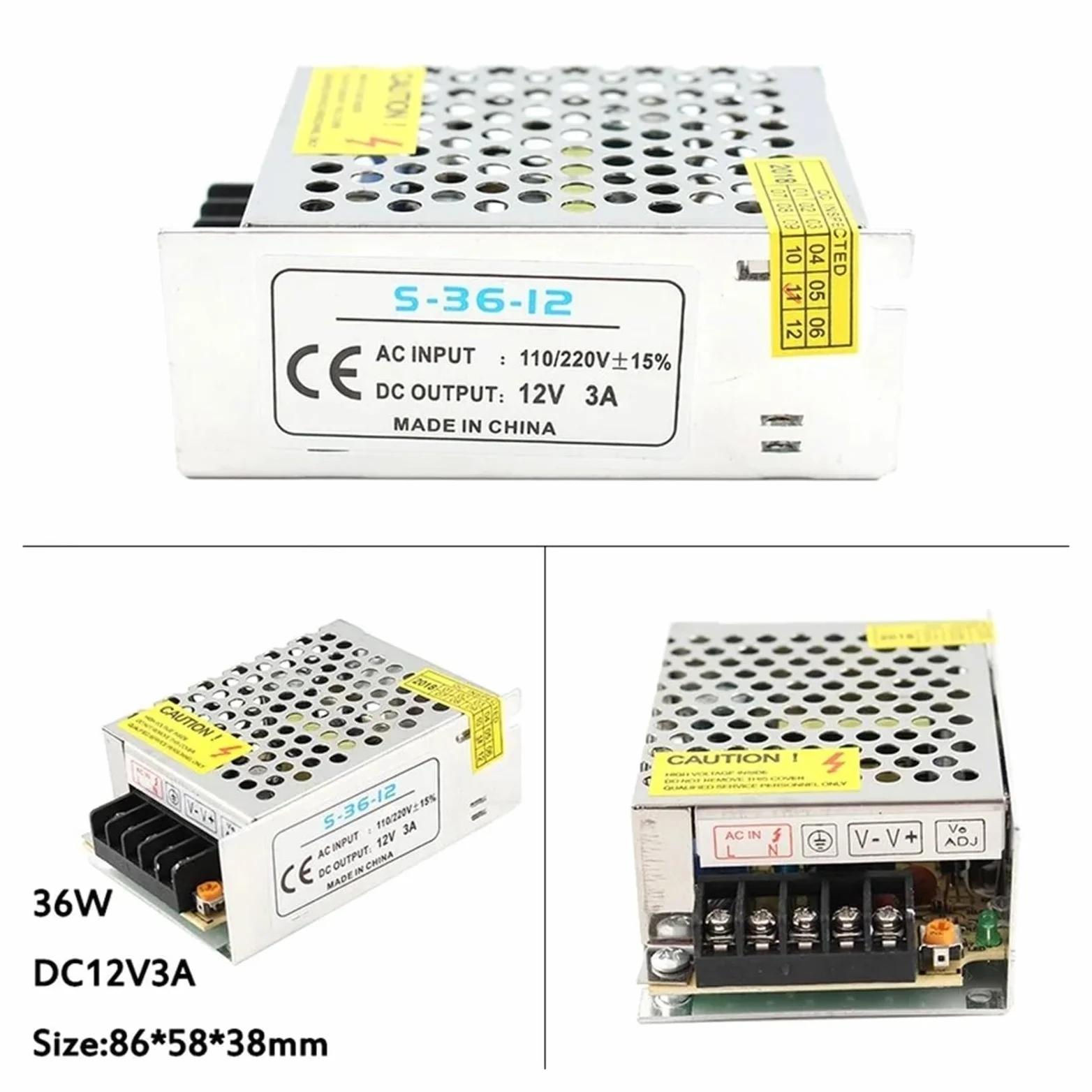 1PCS Trasformatore di Illuminazione DC 5V 12V 24V 36V Adattatore di Alimentazione 5 12 24 36 V 1A 2A 3A 5A 6A 8A 10A 15A 20A Driver LED HA CONDOTTO LA Luce di Striscia Laboratorio(12A,DC24V)