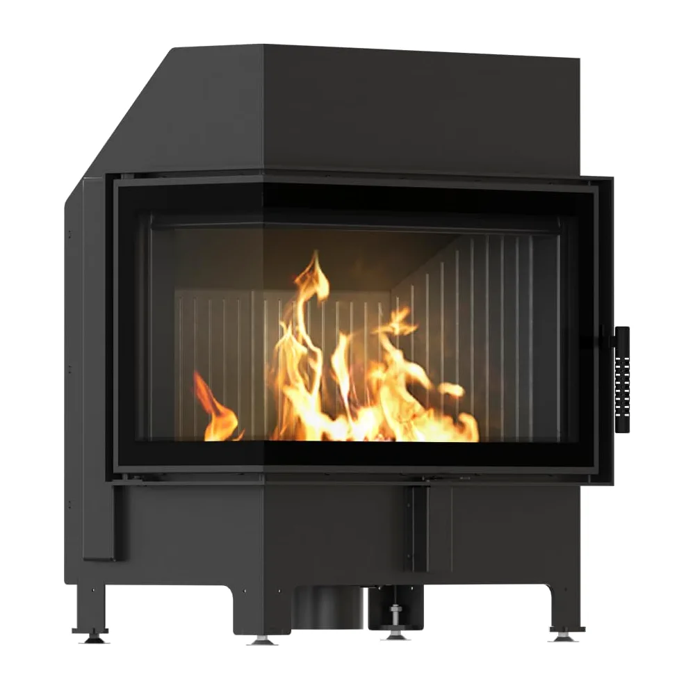KRATKI Inserto per camino in acciaio a legna ZIBI 9,9 kW Ø180 sinistro A+ | Acciaio nero, efficienza 86%, classe A+. Ecodesign, BImSchV 2, Flamme Verte 7; per recupero calore.; combustione efficiente