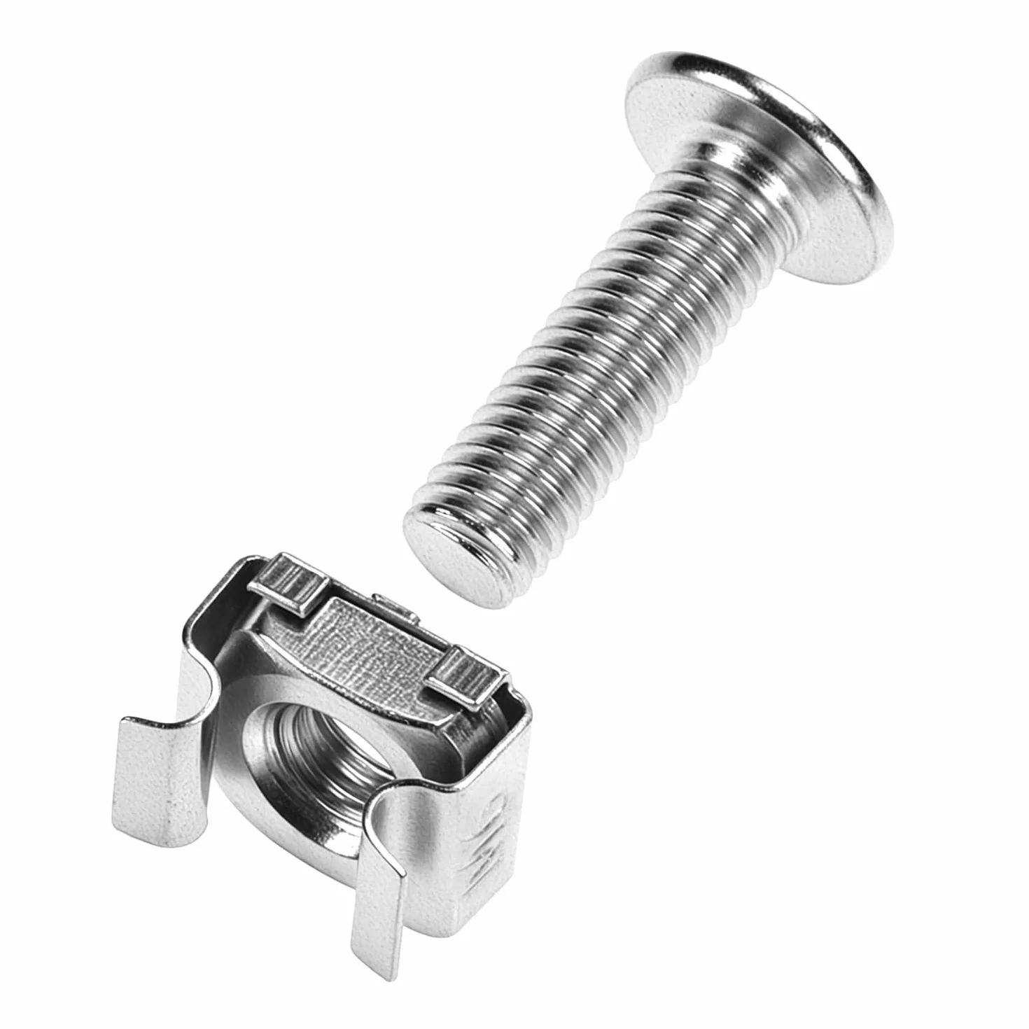QWORK 110 pezzi M6 x 20 mm dadi viti rondelle acciaio al carbonio per montaggio rack server audio