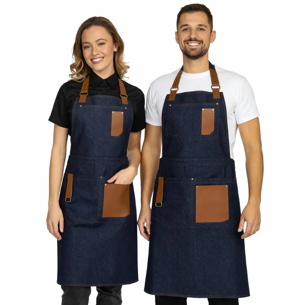 PALLTEX GERARD Grembiule da Lavoro Unisex – Grembiule in Tela Premium con Bretelle Regolabili e Tasche Multiple per Cucina, Ristorante, Bar, BBQ, Artigianato e Altro