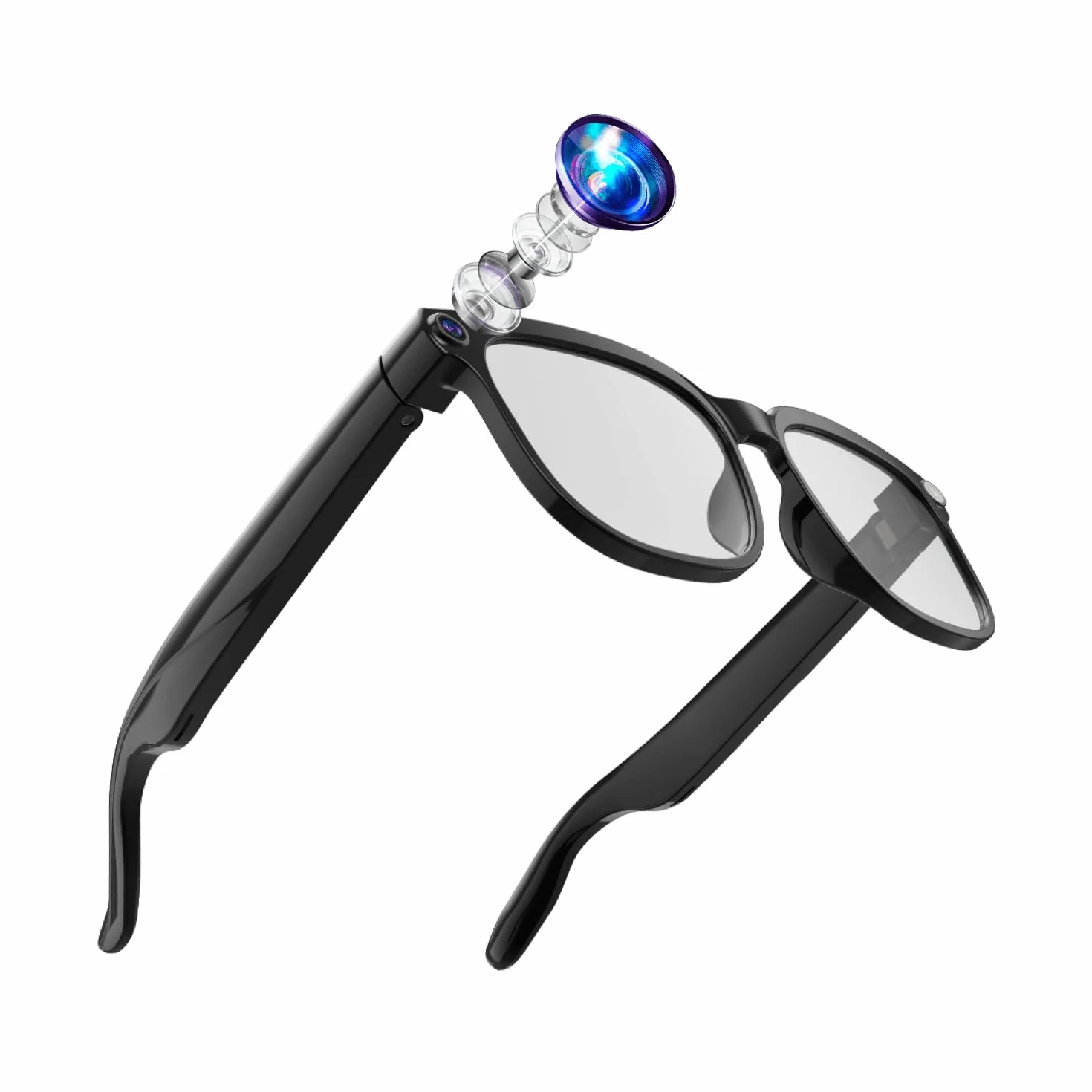 Occhiali intelligenti da 32 GB con intelligenza artificiale, dotati di fotocamera 4K con stabilizzazione dell'immagine, registrazione video e traduzione in tempo reale, lenti fotocromatiche