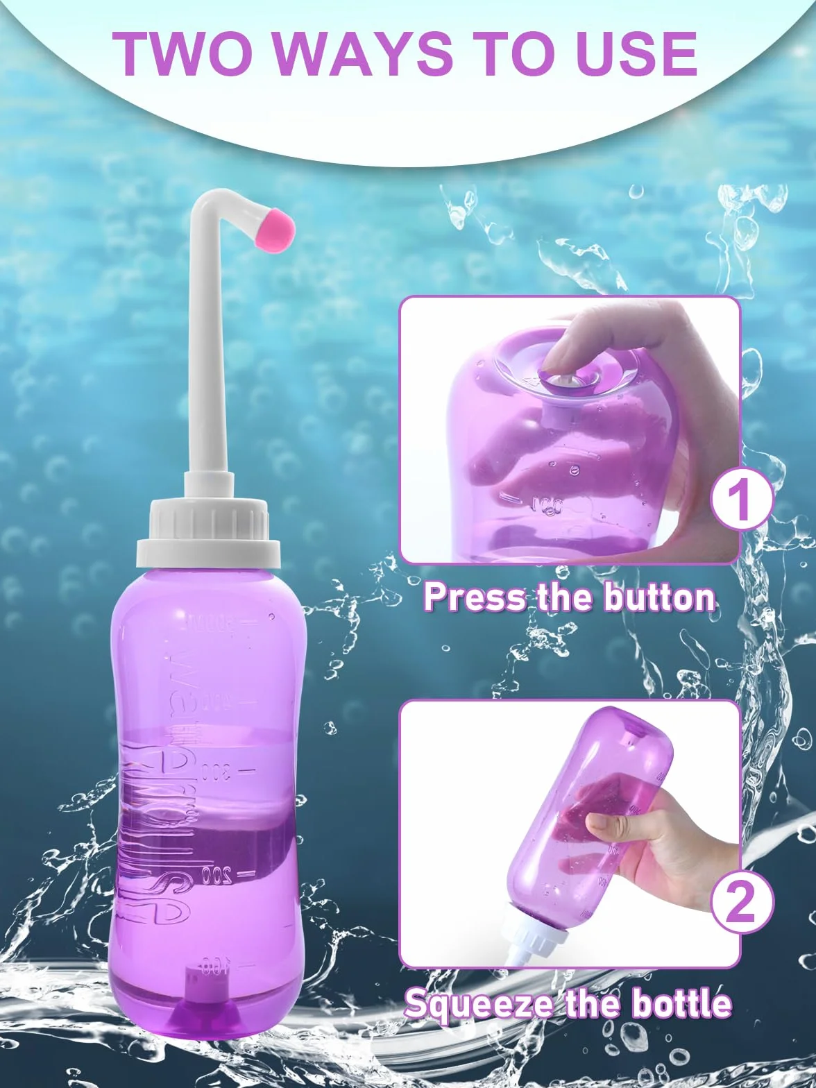 Bidet portatile 500 ml 2 ugelli Po doccia (Viola)