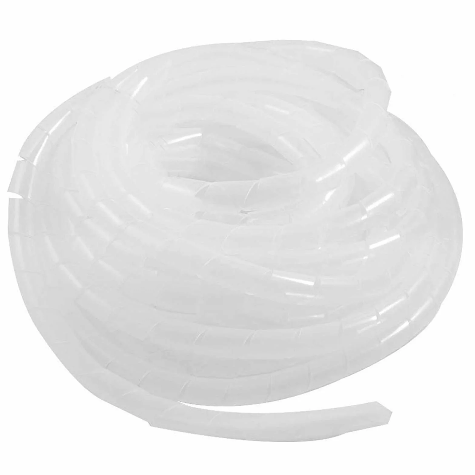 Tubo a Spirale Diametro 10mm Lungezza 9m, Raccoglicavi Spiralato per PC TV Stereo Console Giochi, Bianco
