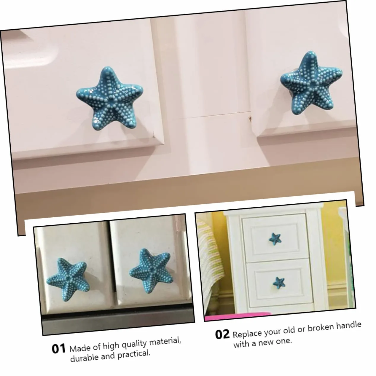 Mikikit 3 Set Di Maniglie Per Porte in Oro Pomelli Per Mobili Decorazioni Per Cassetti Eleganti 4 Pezzi * 3